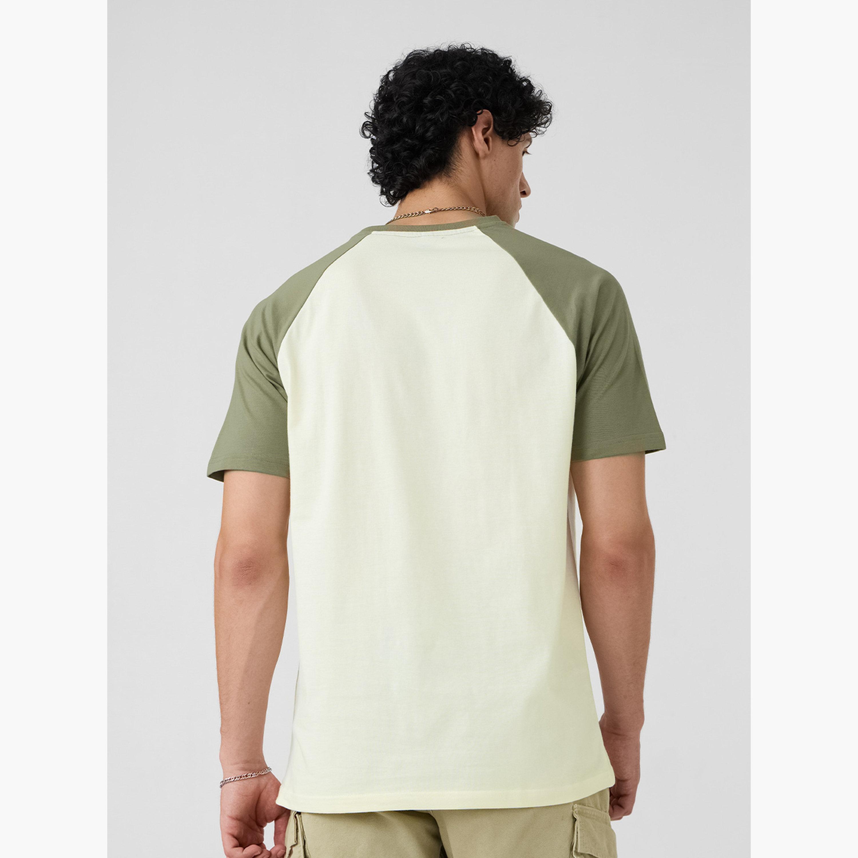 The Souled Store X Styli Men Green Raglan Sleeve Printed T-Shirt-men-clothing-tshirtsandpolos-tshirts-image-4