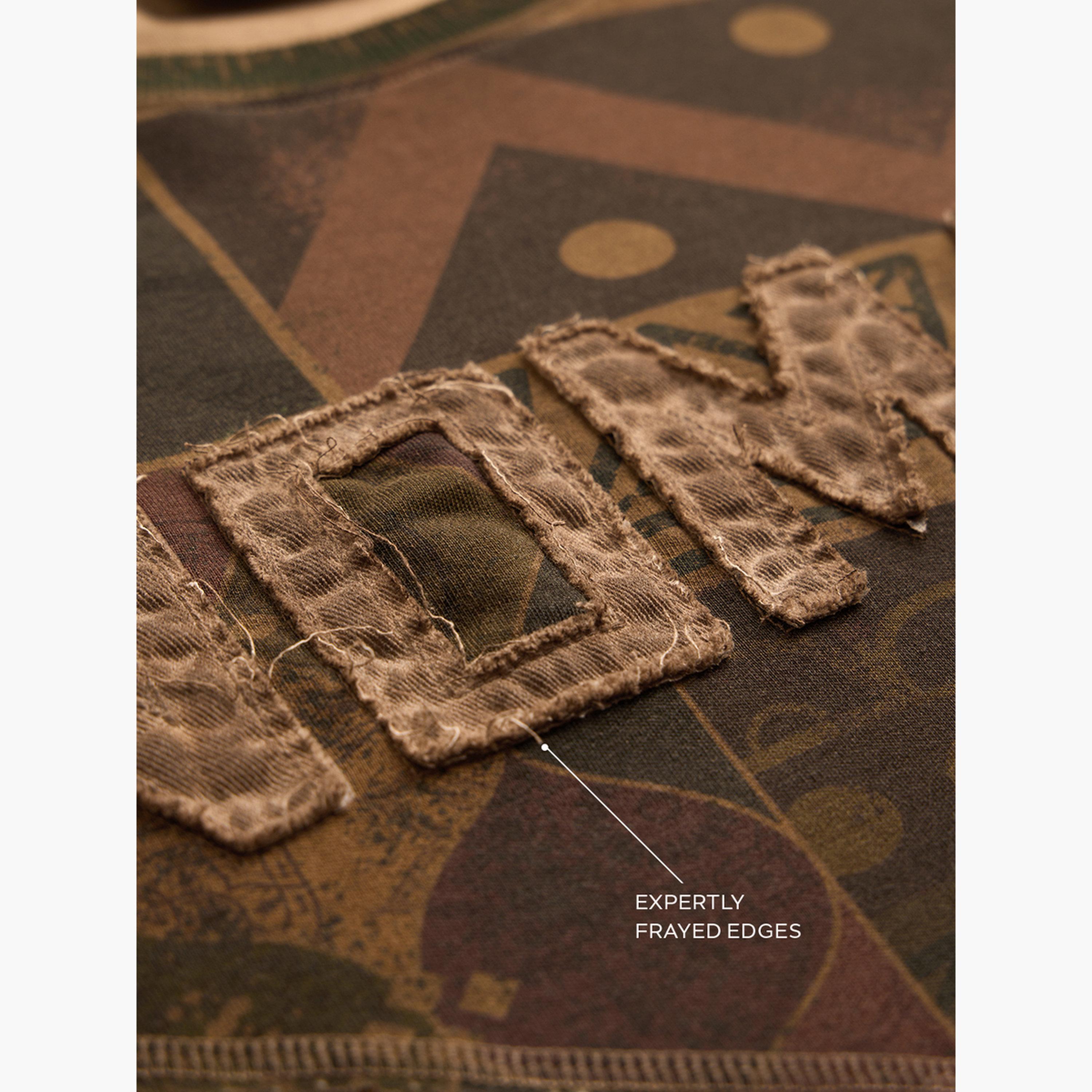 The Souled Store X Styli Men Brown Oversized T-Shirt with Patchwork-men-clothing-tshirtsandpolos-tshirts-image-5