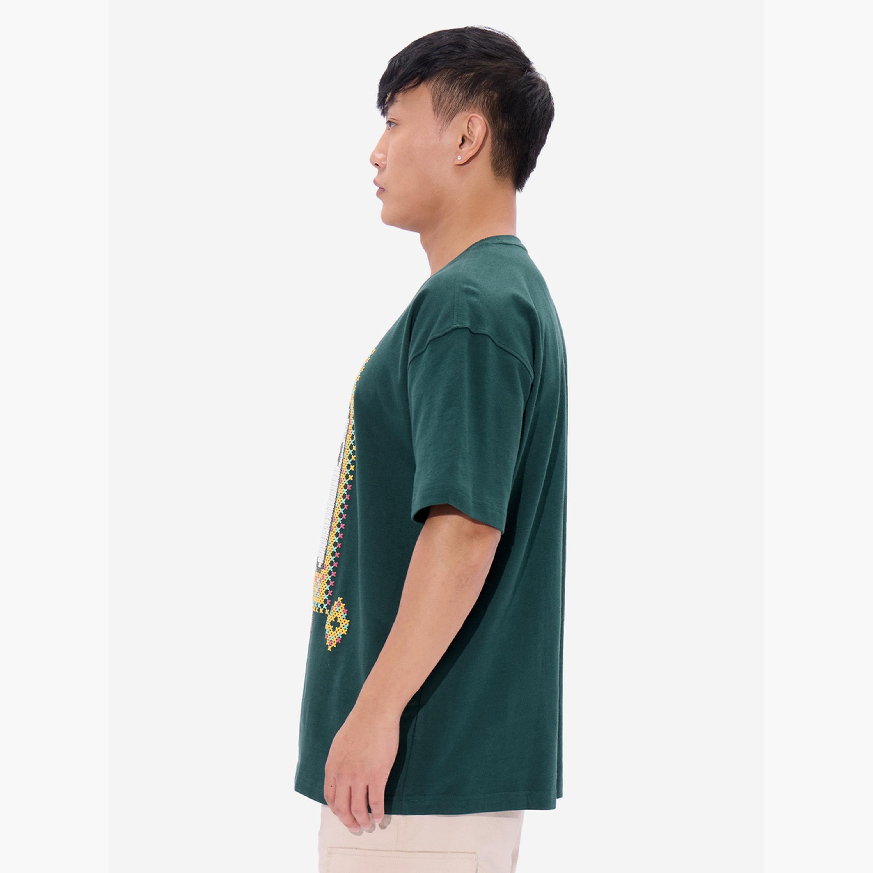 The Souled Store X Styli Men Green Soul Graphic Oversized T-Shirt-men-clothing-tshirtsandpolos-tshirts-image-3