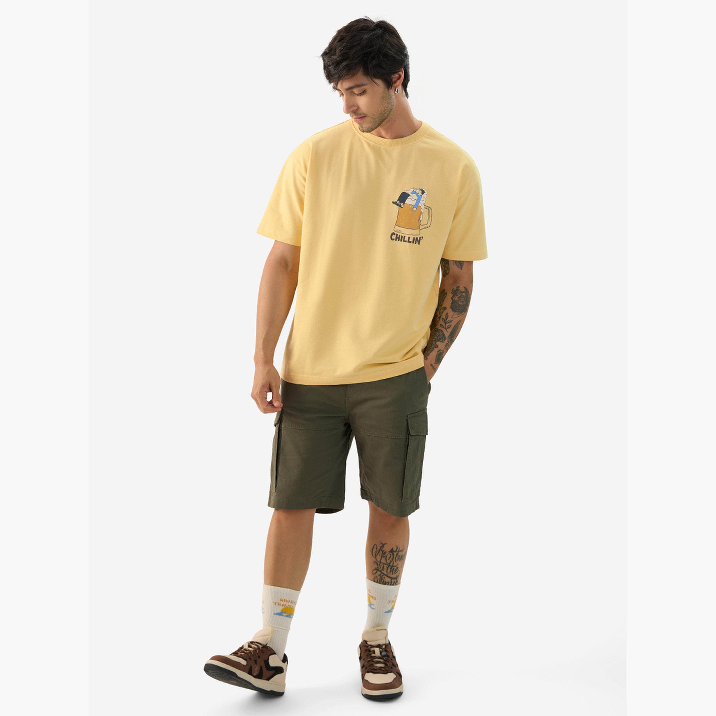 The Souled Store X Styli Men Yellow Graphic Oversized T-Shirt-men-clothing-tshirtsandpolos-tshirts-image-2