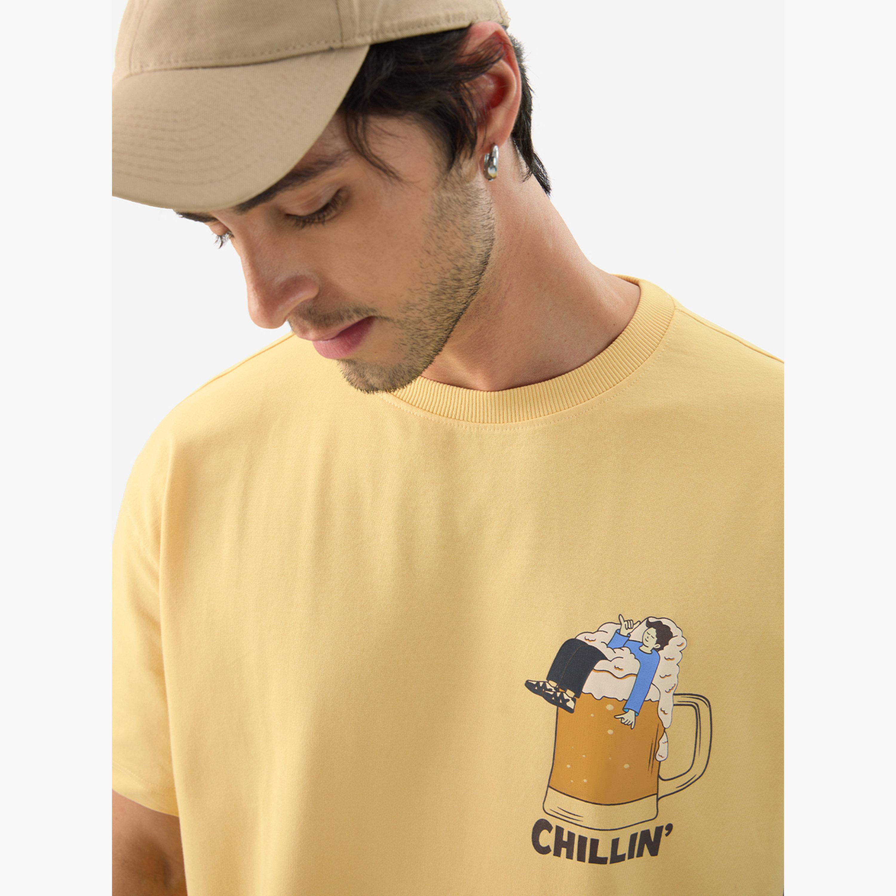 The Souled Store X Styli Men Yellow Graphic Oversized T-Shirt-men-clothing-tshirtsandpolos-tshirts-image-5