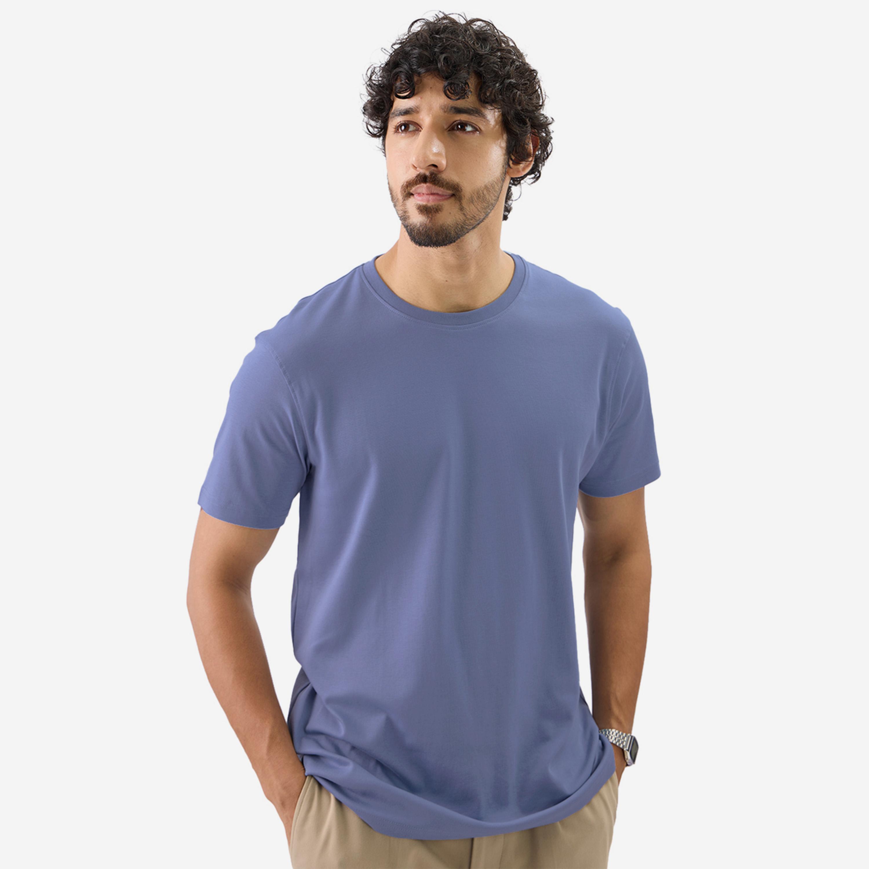 ذا سولد ستور × ستايلي - تي شيرت رجالي من القطن المتشابك لون أزرق-men-clothing-tshirtsandpolos-tshirts-image-1