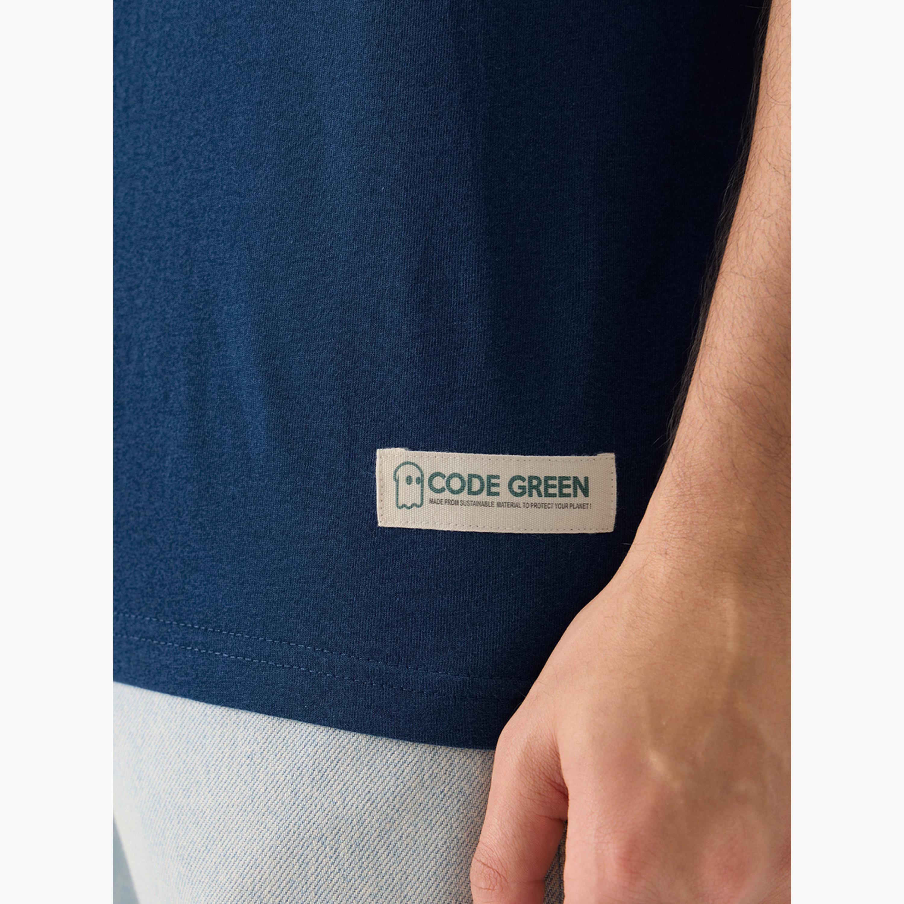 The Souled Store X Styli Men Blue Solid Sustainable T-Shirt-men-clothing-tshirtsandpolos-tshirts-image-5
