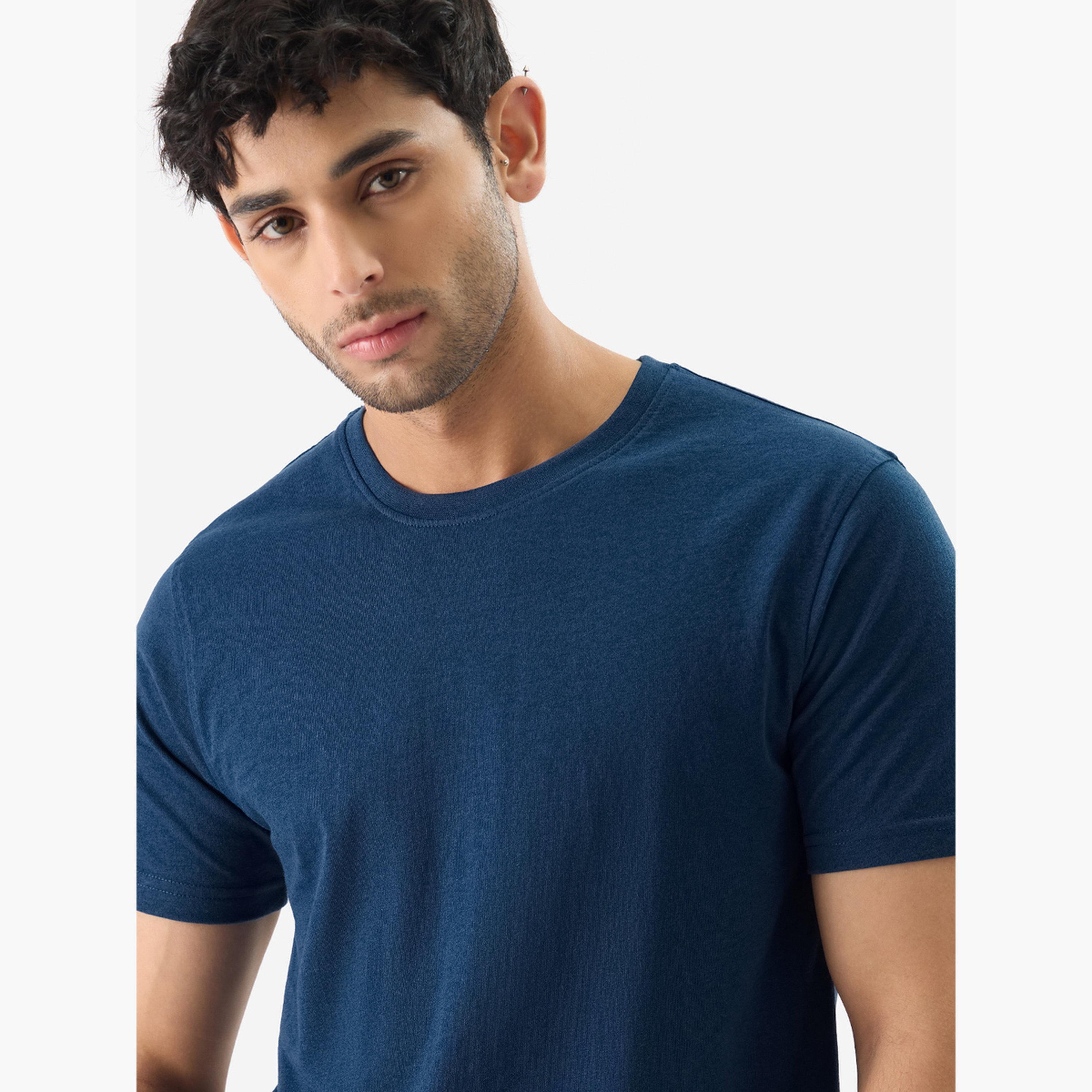 ذا سولد ستور × ستايلي - تي شيرت رجالي مستدام بلون أزرق سادة-men-clothing-tshirtsandpolos-tshirts-image-6
