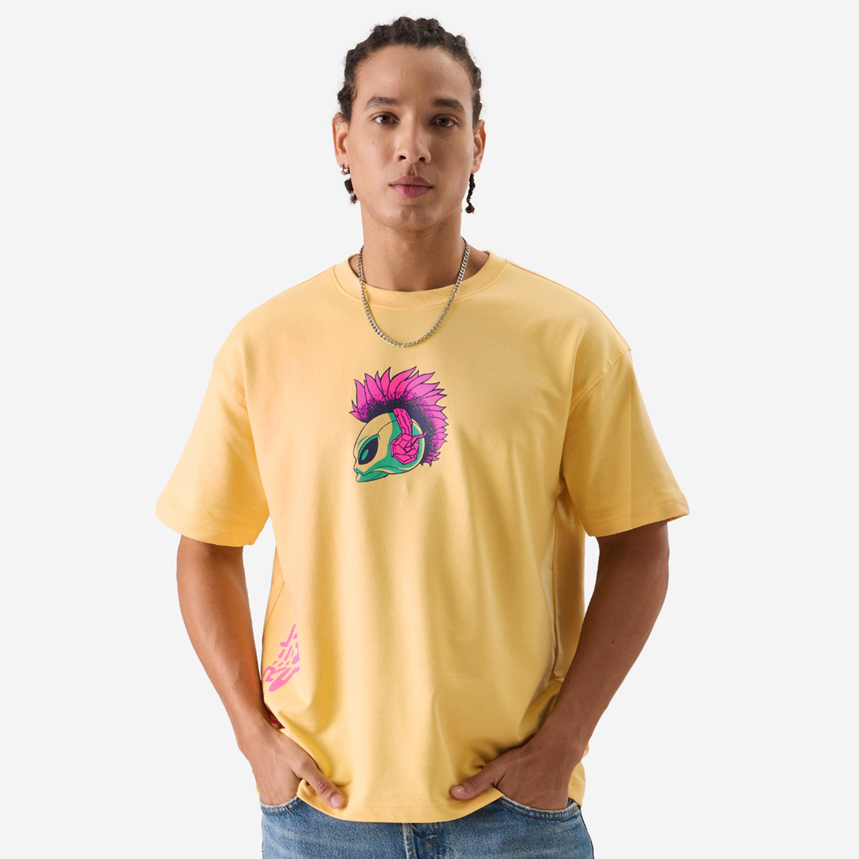 ذا سولد ستور × ستايلي - تي شيرت رجالي حجم كبير برسومات جرافيكية لشخصية فضائي ستريت بانك-men-clothing-tshirtsandpolos-tshirts-image-1