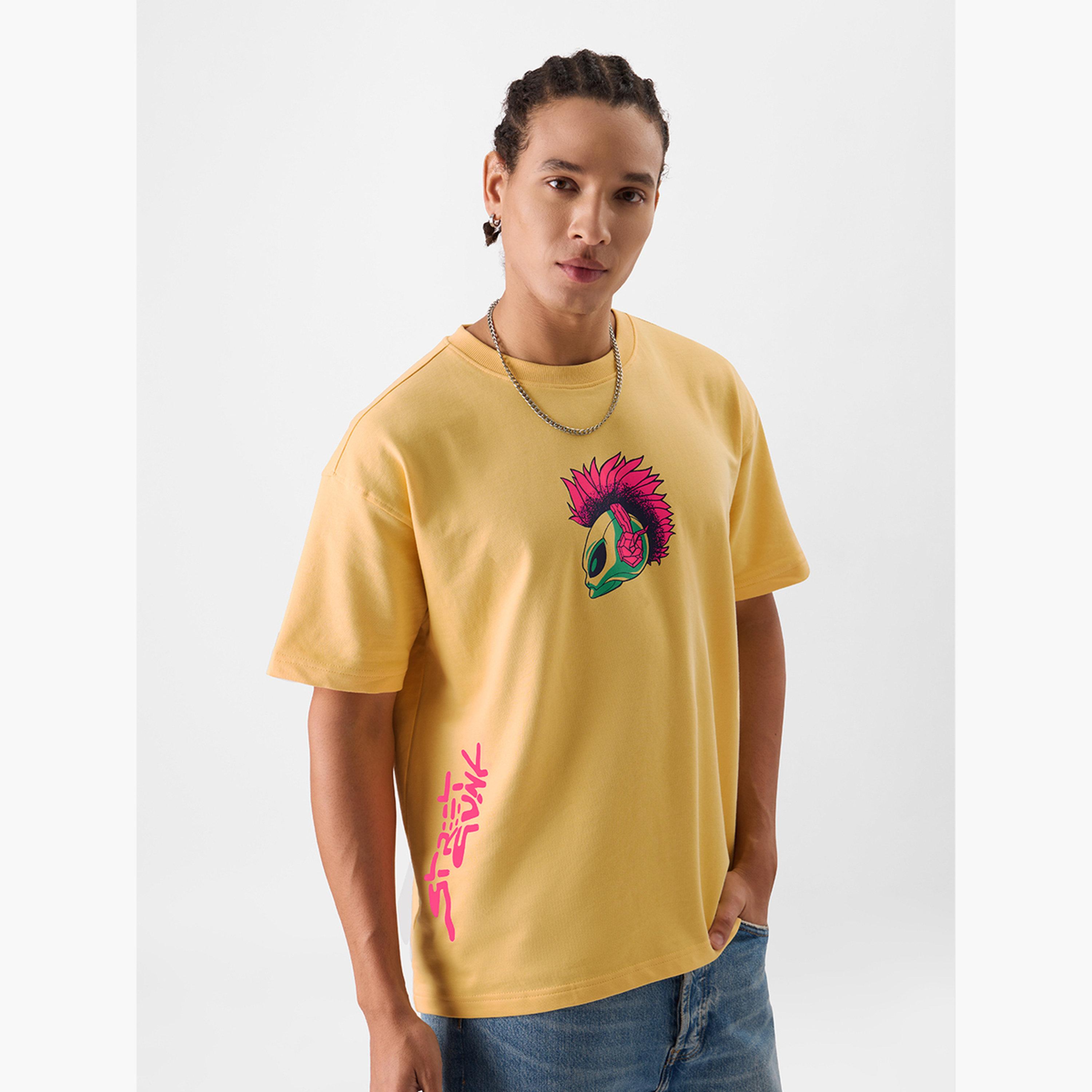 ذا سولد ستور × ستايلي - تي شيرت رجالي حجم كبير برسومات جرافيكية لشخصية فضائي ستريت بانك-men-clothing-tshirtsandpolos-tshirts-image-4