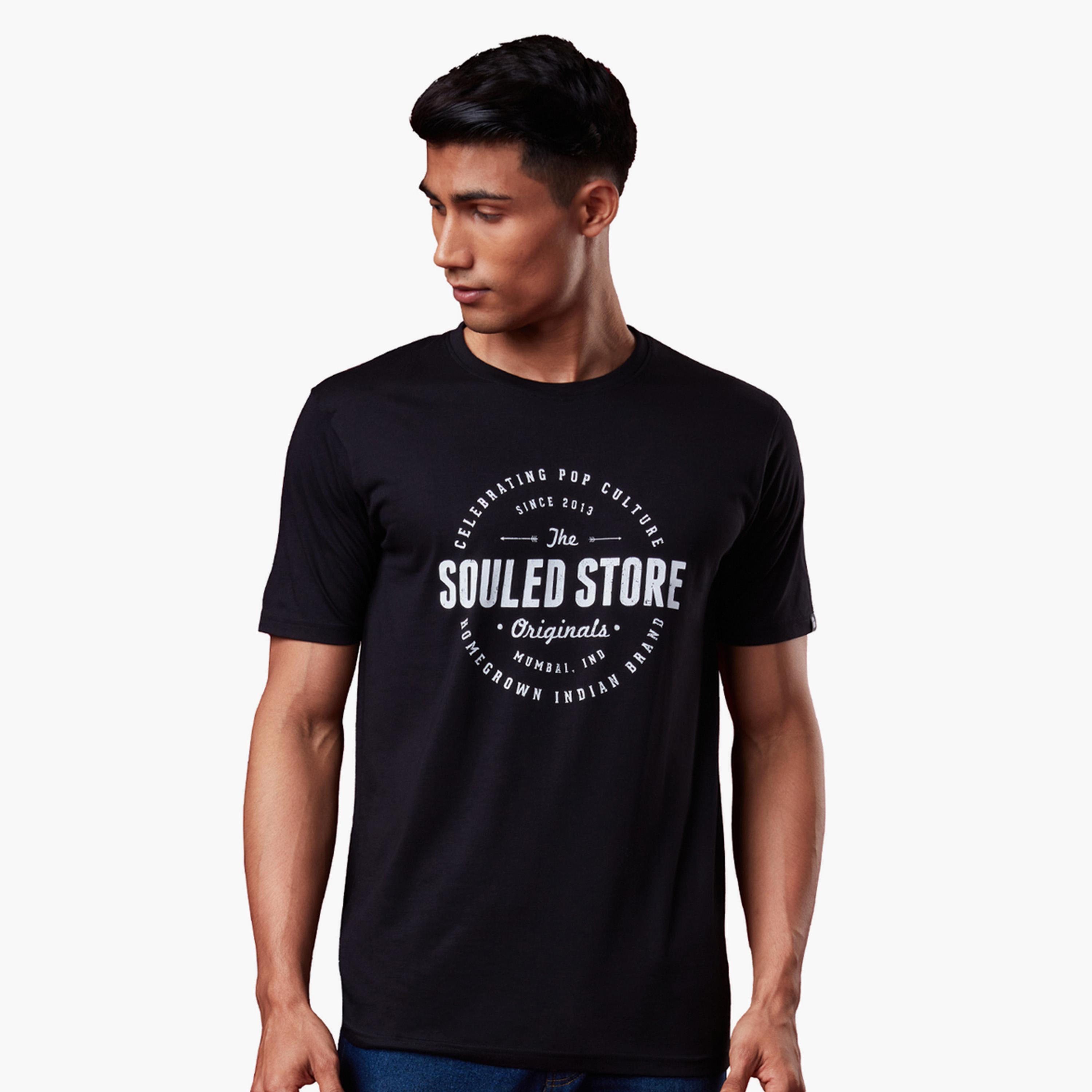 ذا سولد ستور × ستايلي - تي شيرت رجالي أسود من القطن الفاخر برسومات جرافيكية-men-clothing-tshirtsandpolos-tshirts-image-1