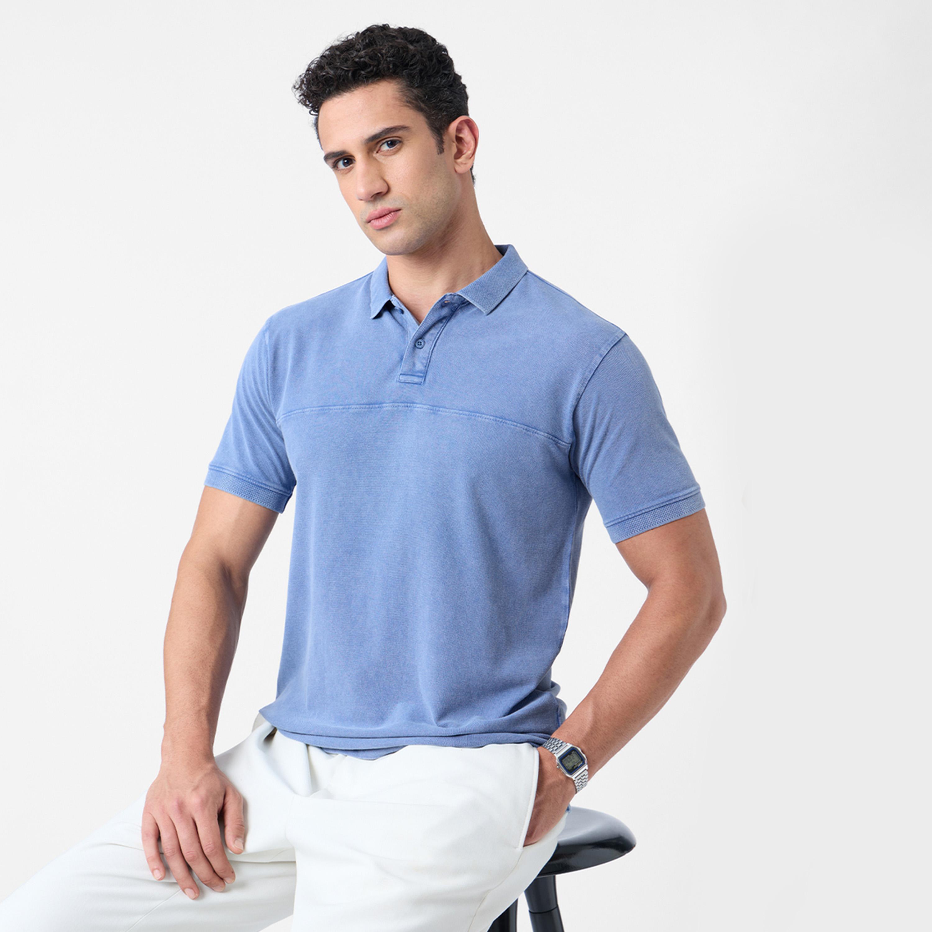 ذا سولد ستور × ستايلي - قميص بولو رجالي أزرق تصميم قديم-men-clothing-tshirtsandpolos-tshirts-image-1