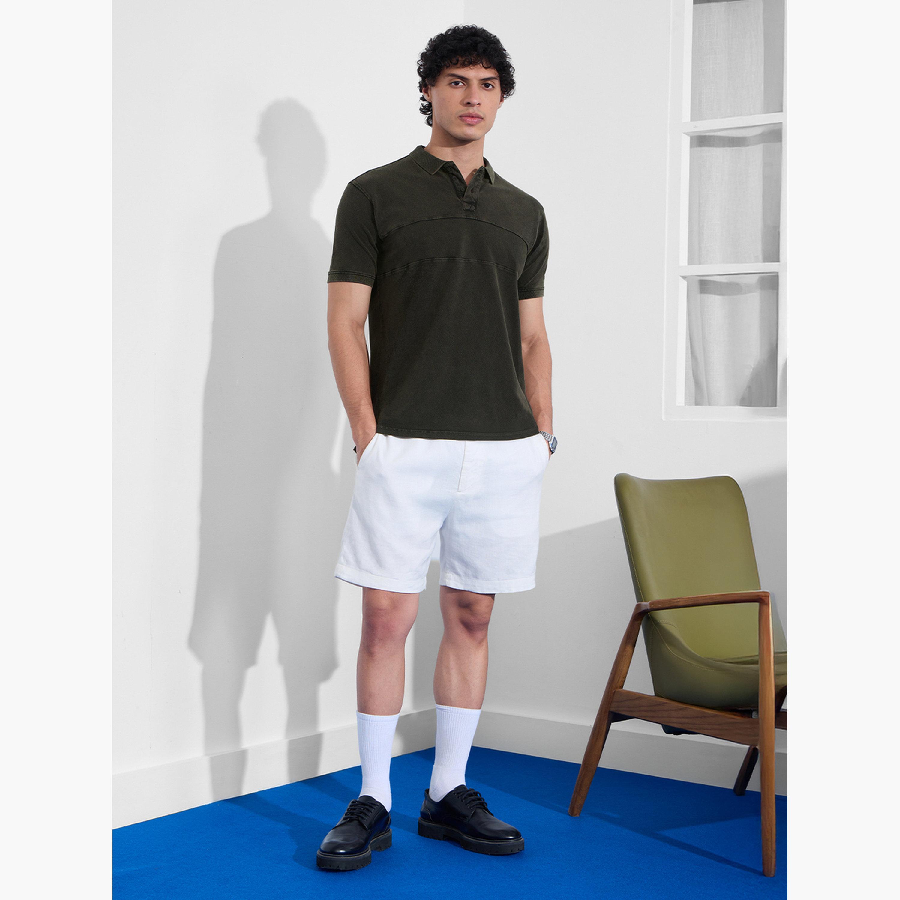 The Souled Store X Styli Men Dark Green Vintage Wash Polo-men-clothing-tshirtsandpolos-tshirts-image-5
