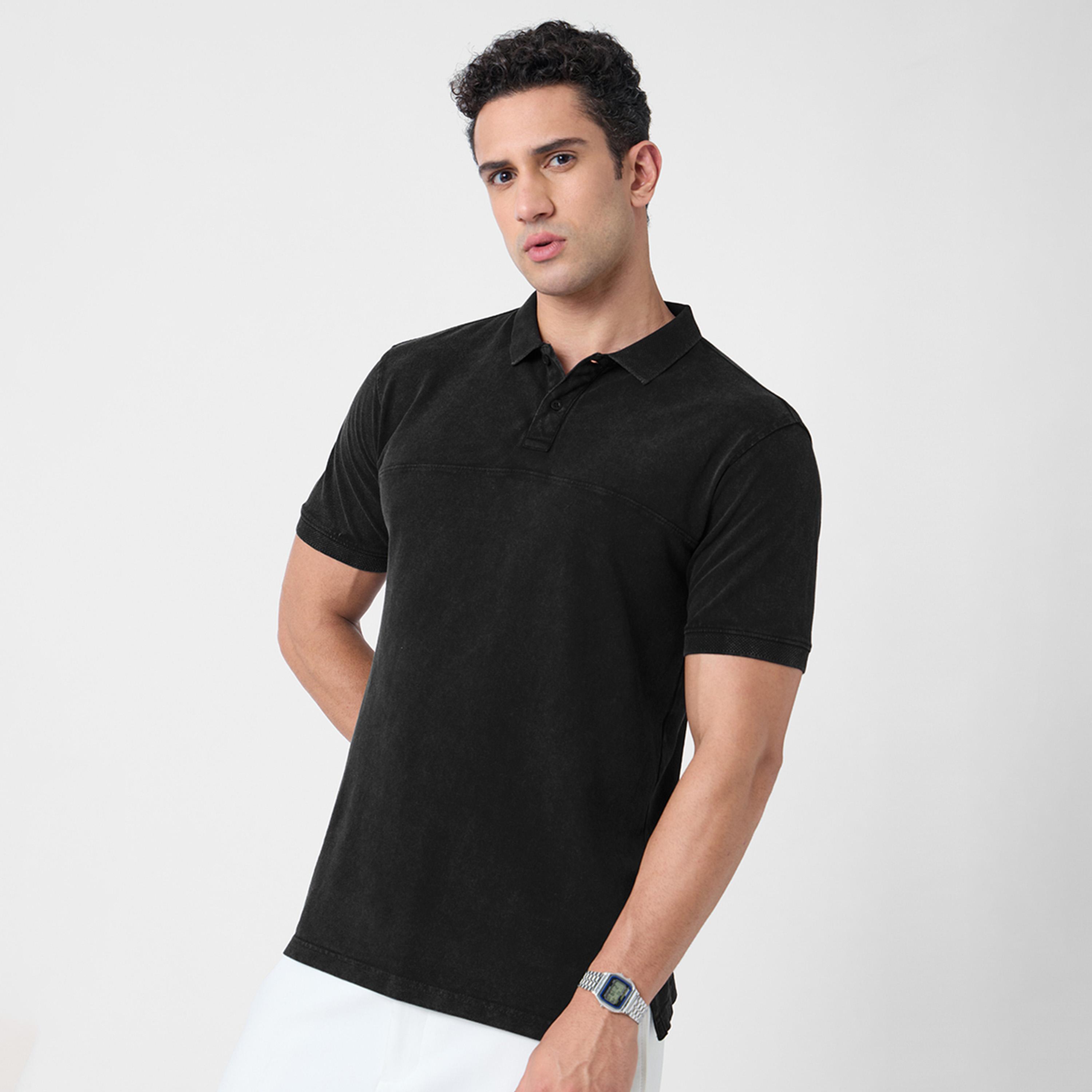 ذا سولد ستور × ستايلي - قميص بولو رجالي لون فحمي الكلاسيكي-men-clothing-tshirtsandpolos-tshirts-image-1