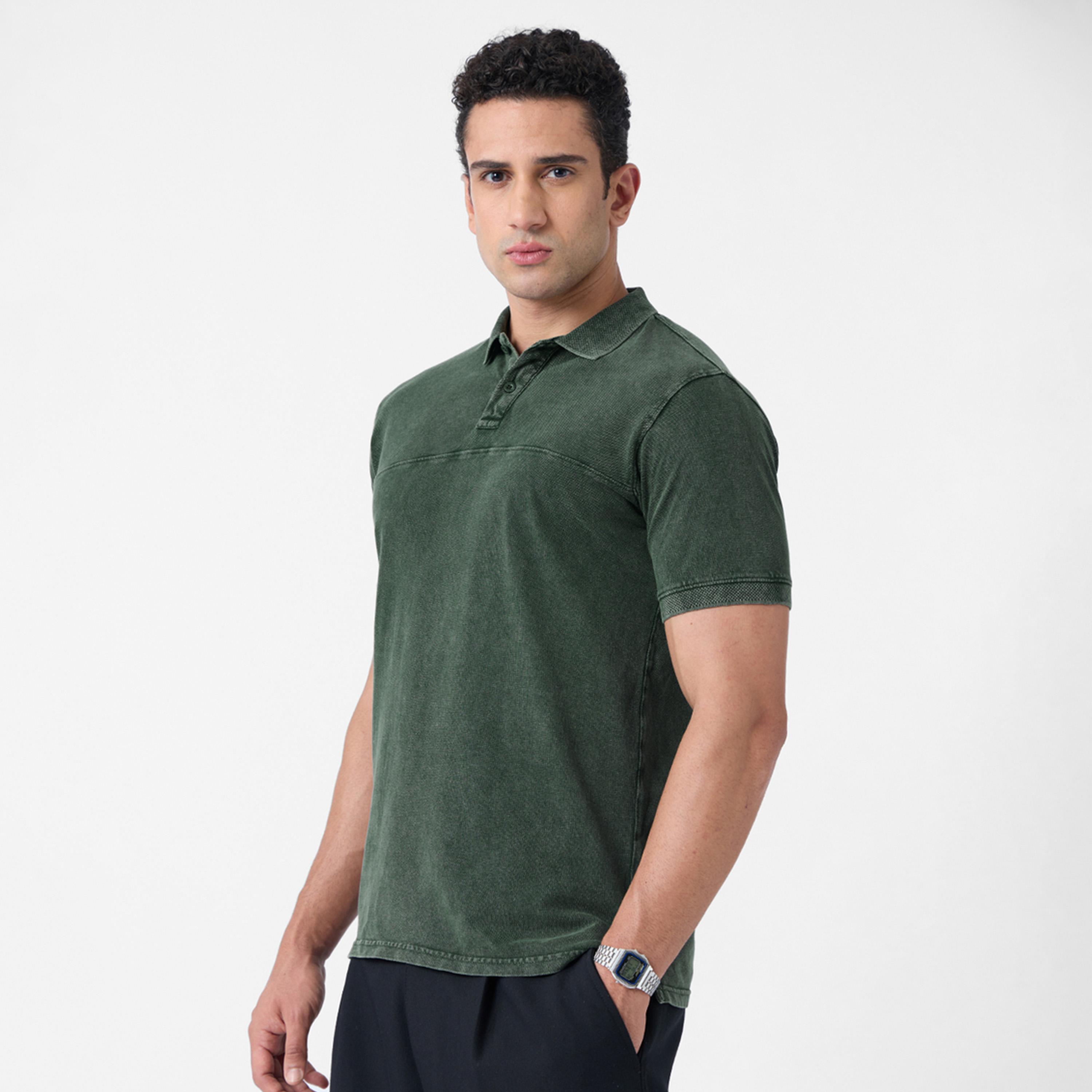 The Souled Store X Styli Men Green Vintage Wash Polo-men-clothing-tshirtsandpolos-tshirts-image-1