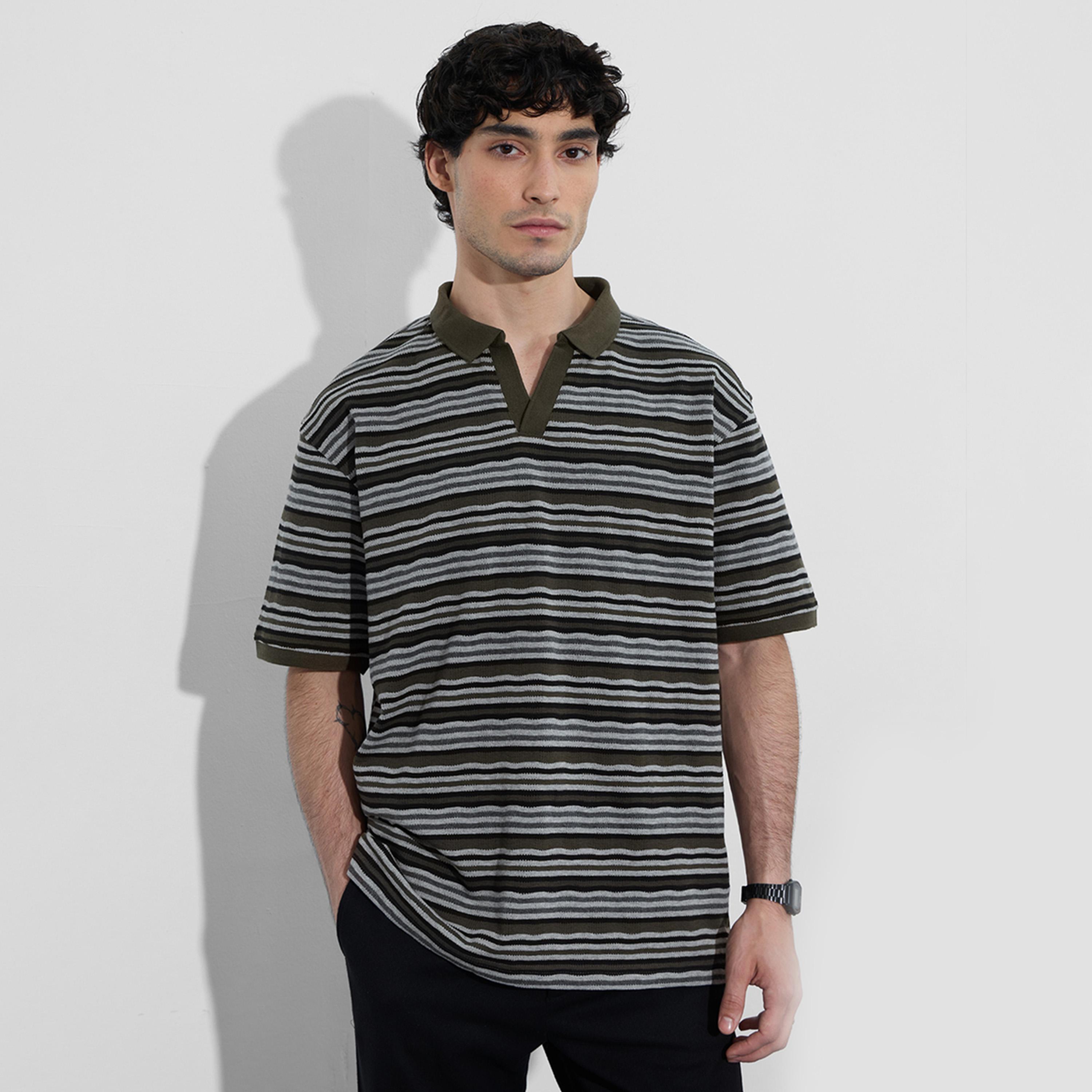 The Souled Store X Styli Men Striped Open Collar Oversized Polo-men-clothing-tshirtsandpolos-tshirts-image-1