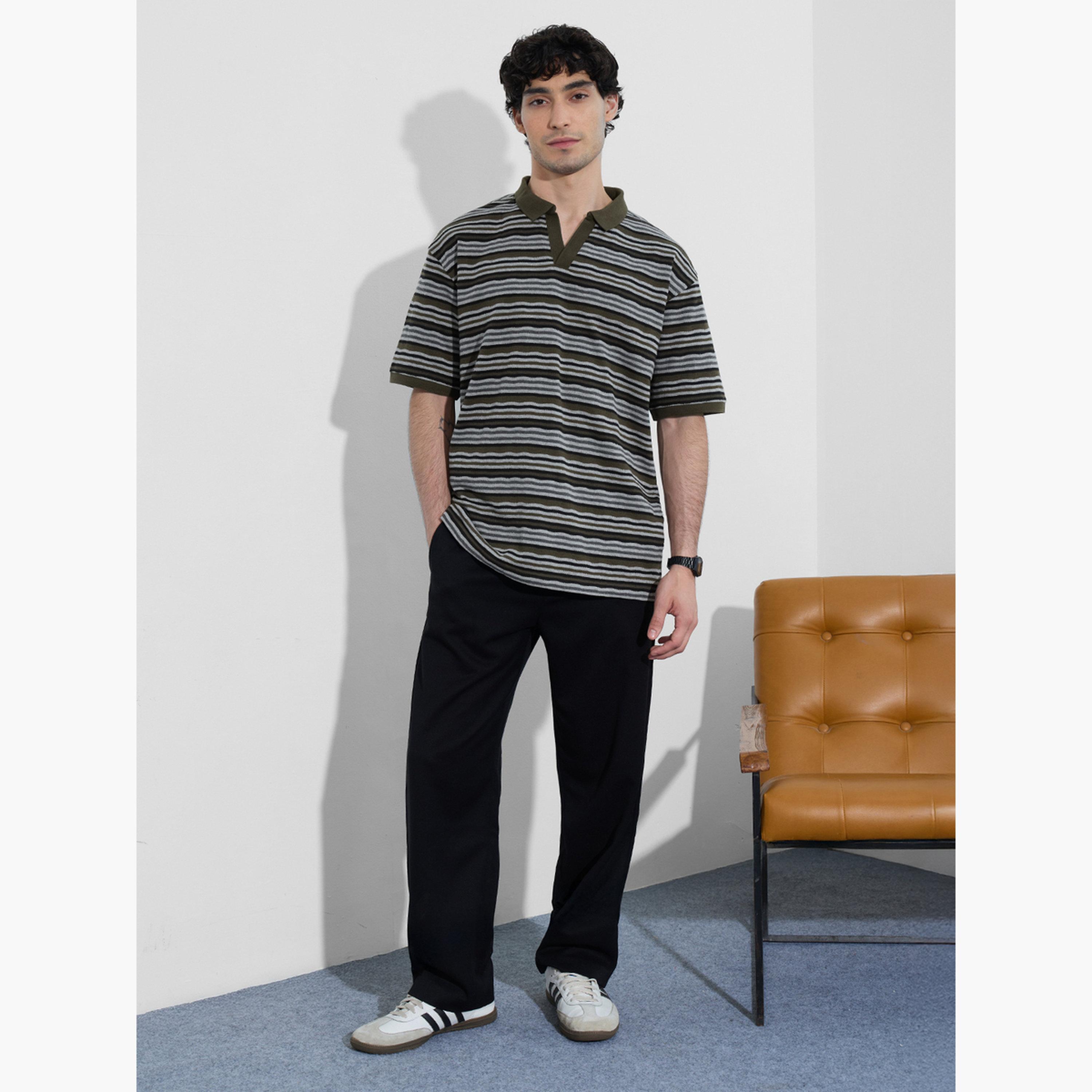 The Souled Store X Styli Men Striped Open Collar Oversized Polo-men-clothing-tshirtsandpolos-tshirts-image-2