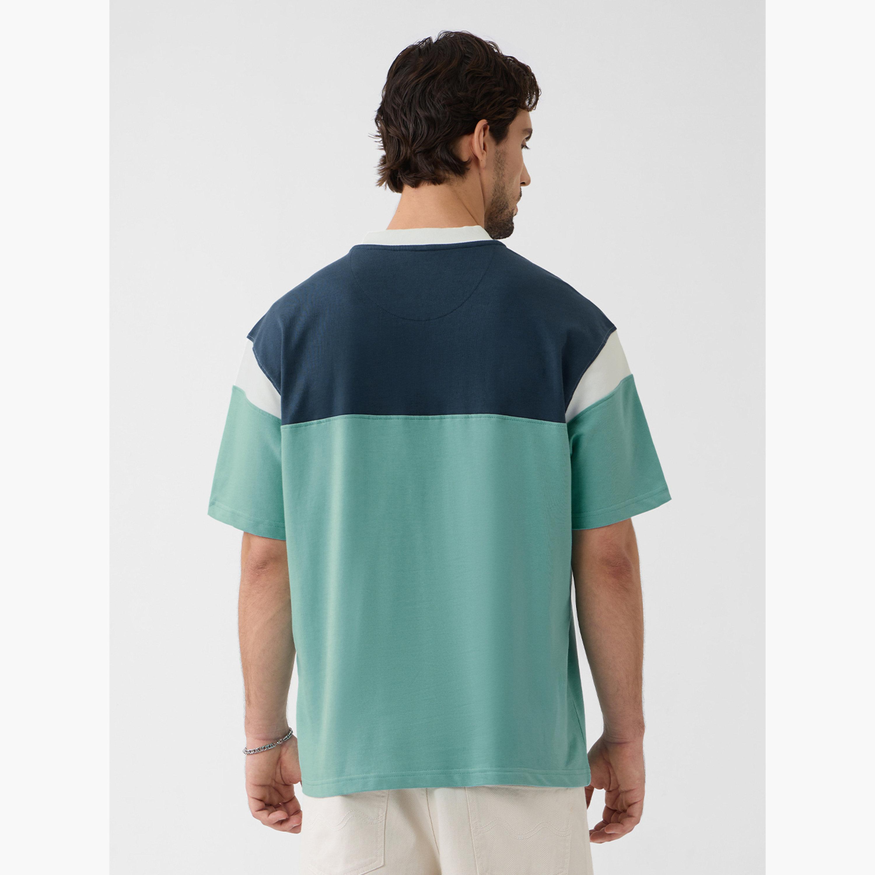 The Souled Store X Styli Men Green Color Block Oversized Polo-men-clothing-tshirtsandpolos-tshirts-image-4