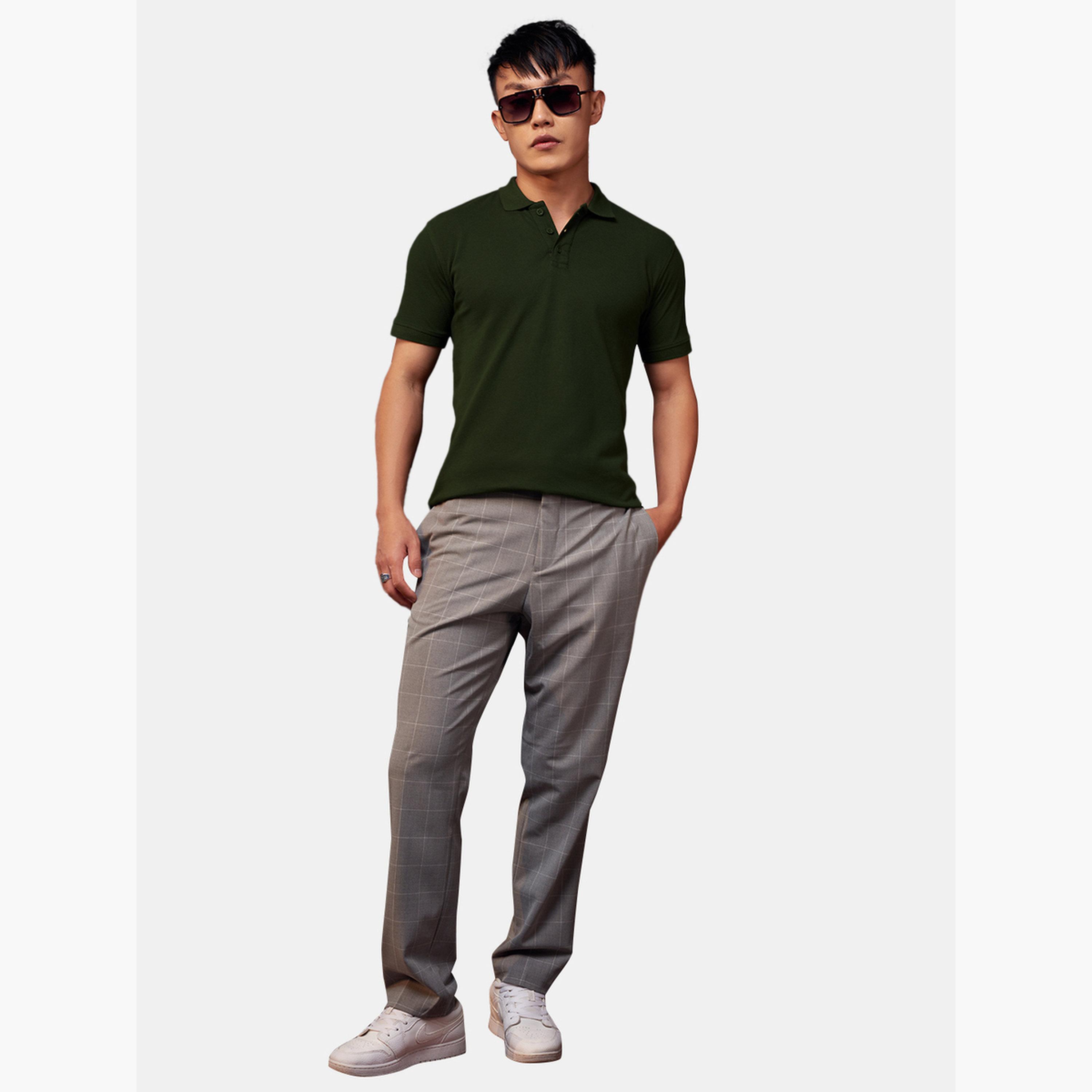 ذا سولد ستور × ستايلي - قميص بولو رجالي ضيق لون أخضر الداكن-men-clothing-tshirtsandpolos-tshirts-image-2