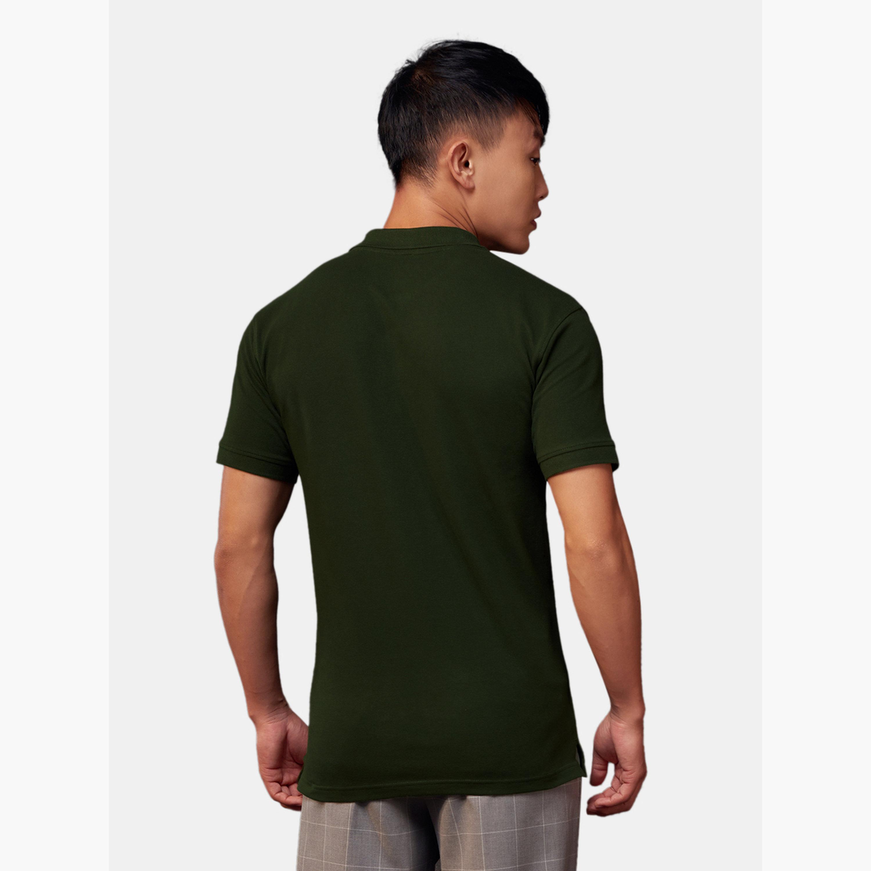 ذا سولد ستور × ستايلي - قميص بولو رجالي ضيق لون أخضر الداكن-men-clothing-tshirtsandpolos-tshirts-image-5