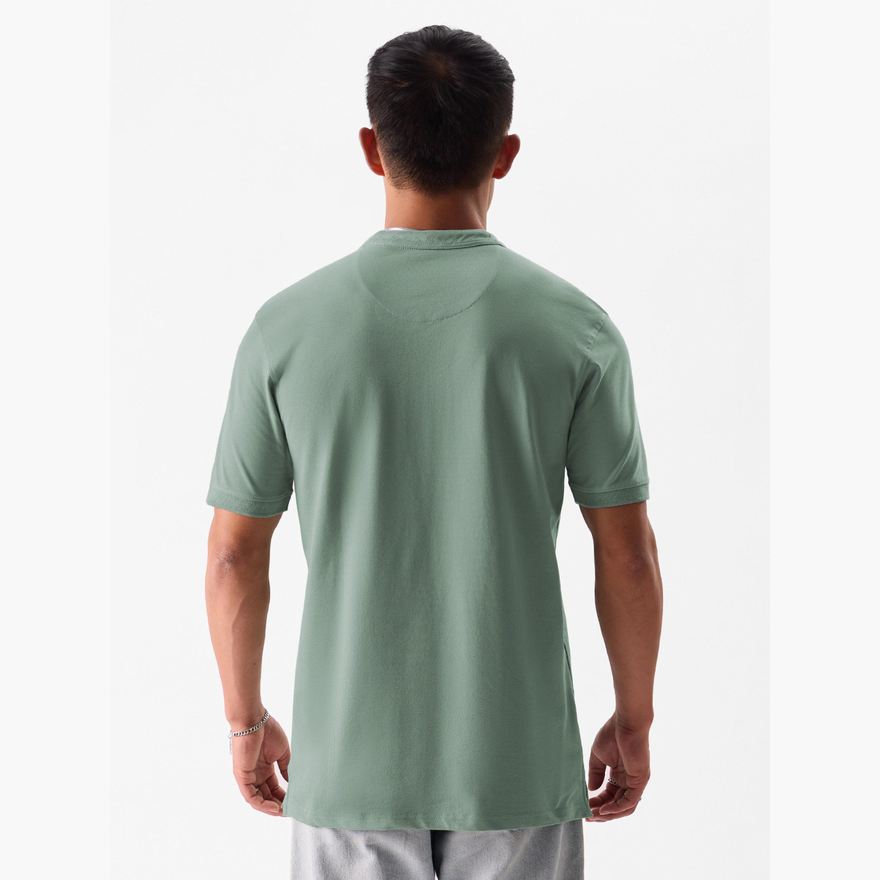 ذا سولد ستور × ستايلي - بولو رجالي لون أخضر بياقة ماندرين-men-clothing-tshirtsandpolos-tshirts-image-2