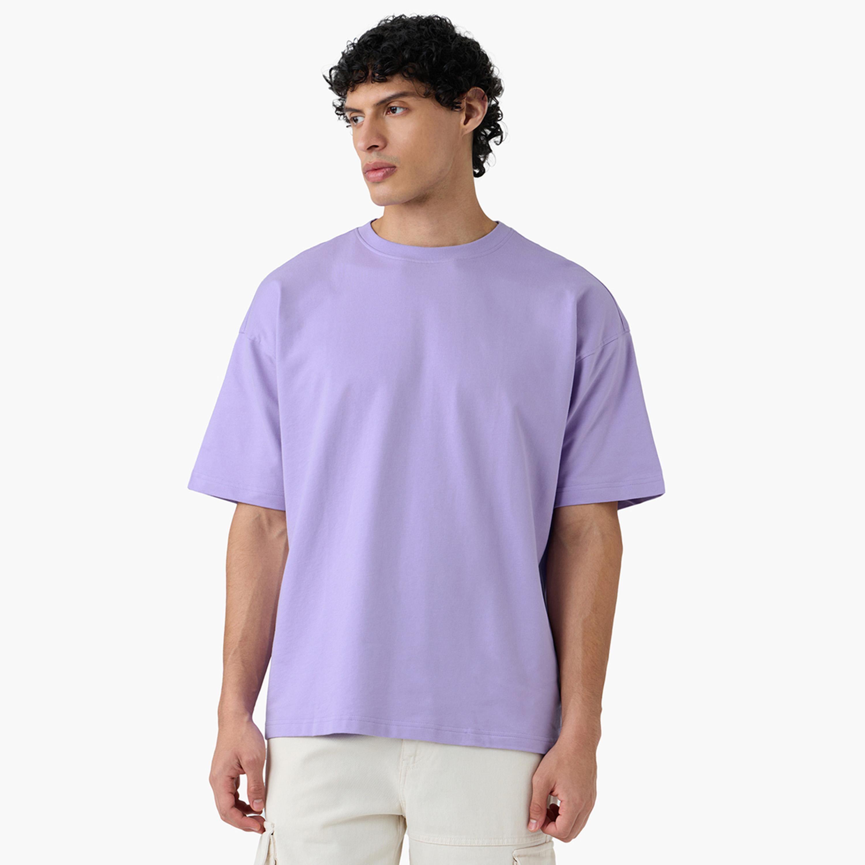 ذا سولد ستور × ستايلي - تي شيرت رجالي كاجوال حجم كبير لون أرجواني-men-clothing-tshirtsandpolos-tshirts-image-1