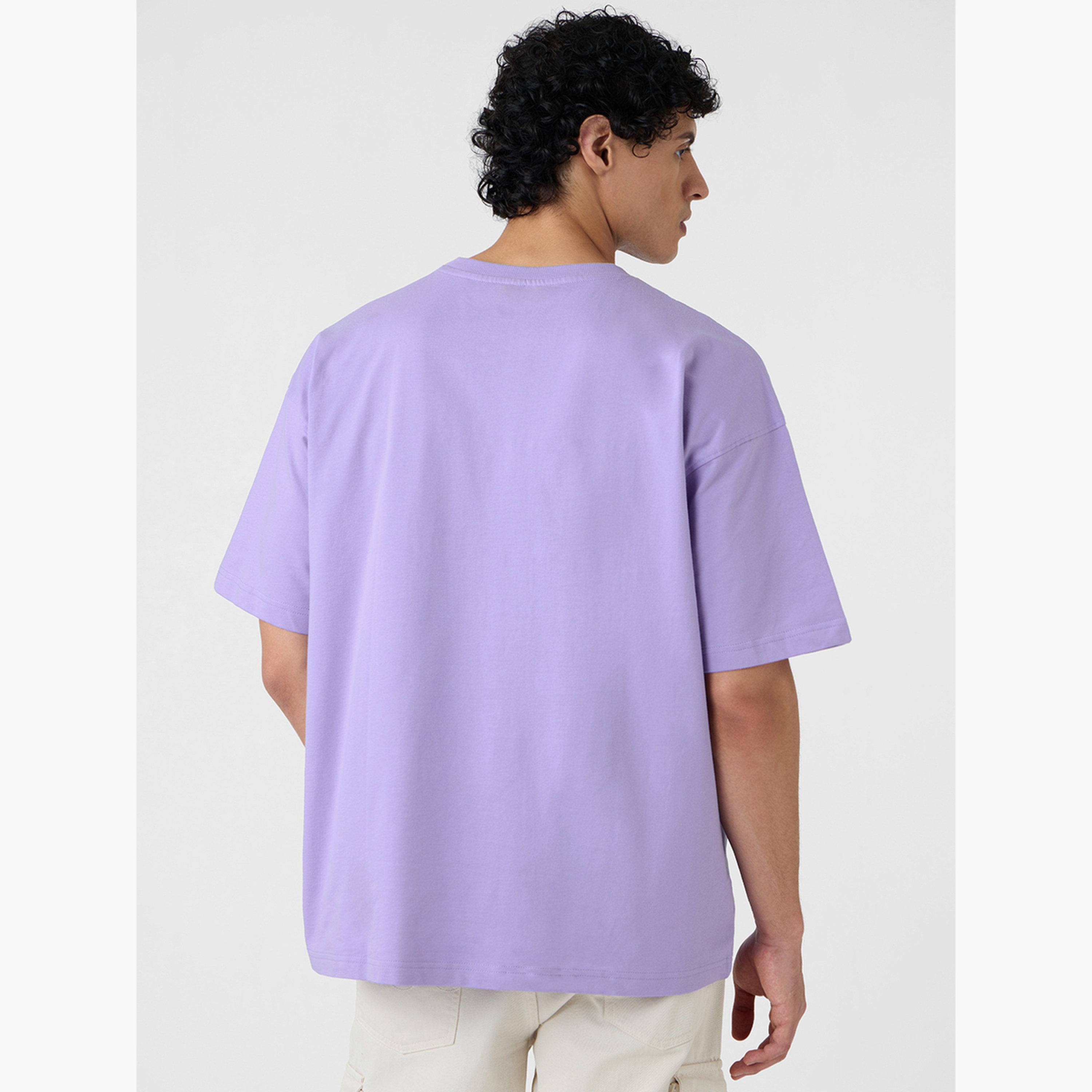 ذا سولد ستور × ستايلي - تي شيرت رجالي كاجوال حجم كبير لون أرجواني-men-clothing-tshirtsandpolos-tshirts-image-3