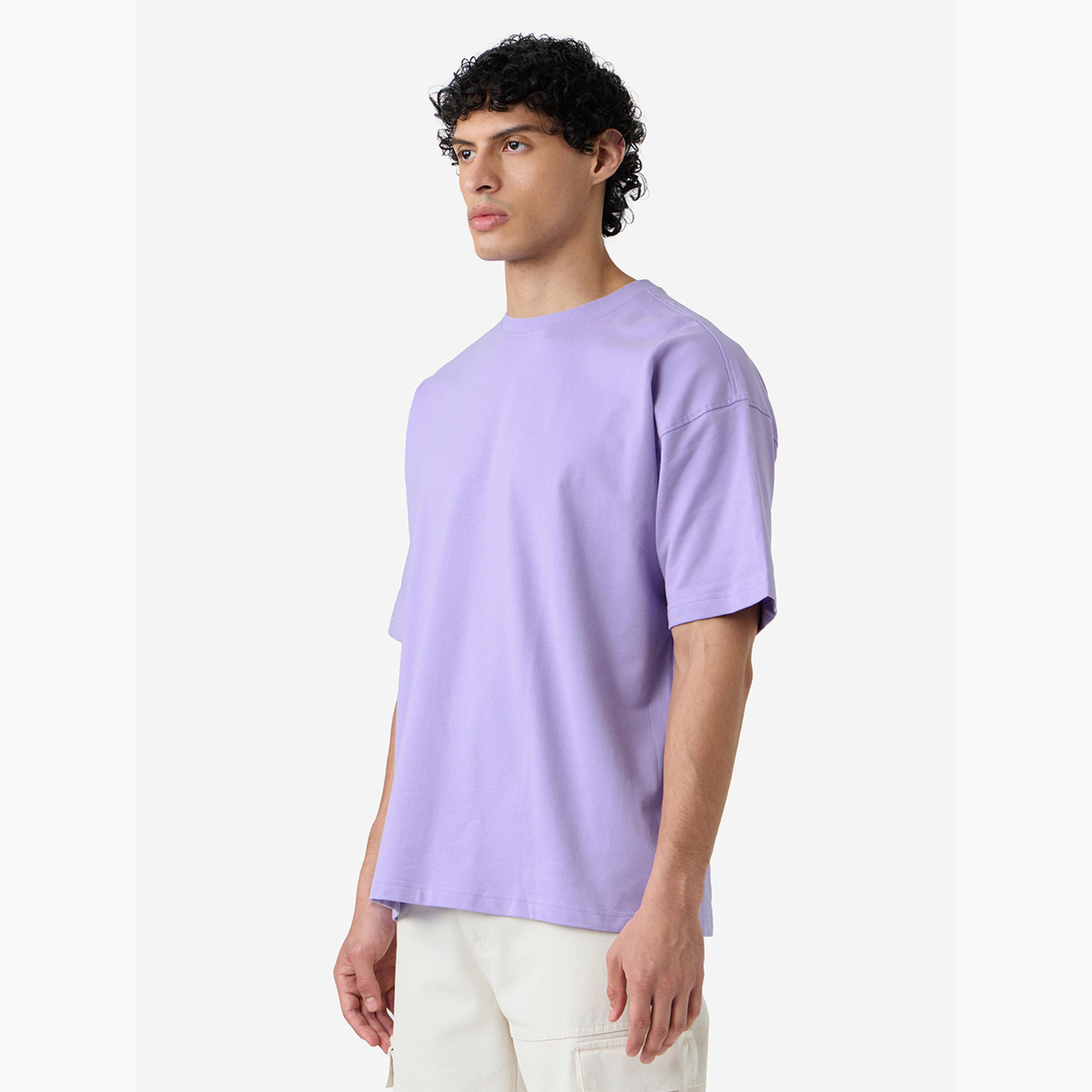The Souled Store X Styli Men Purple Oversized Casual T-Shirt-men-clothing-tshirtsandpolos-tshirts-image-4