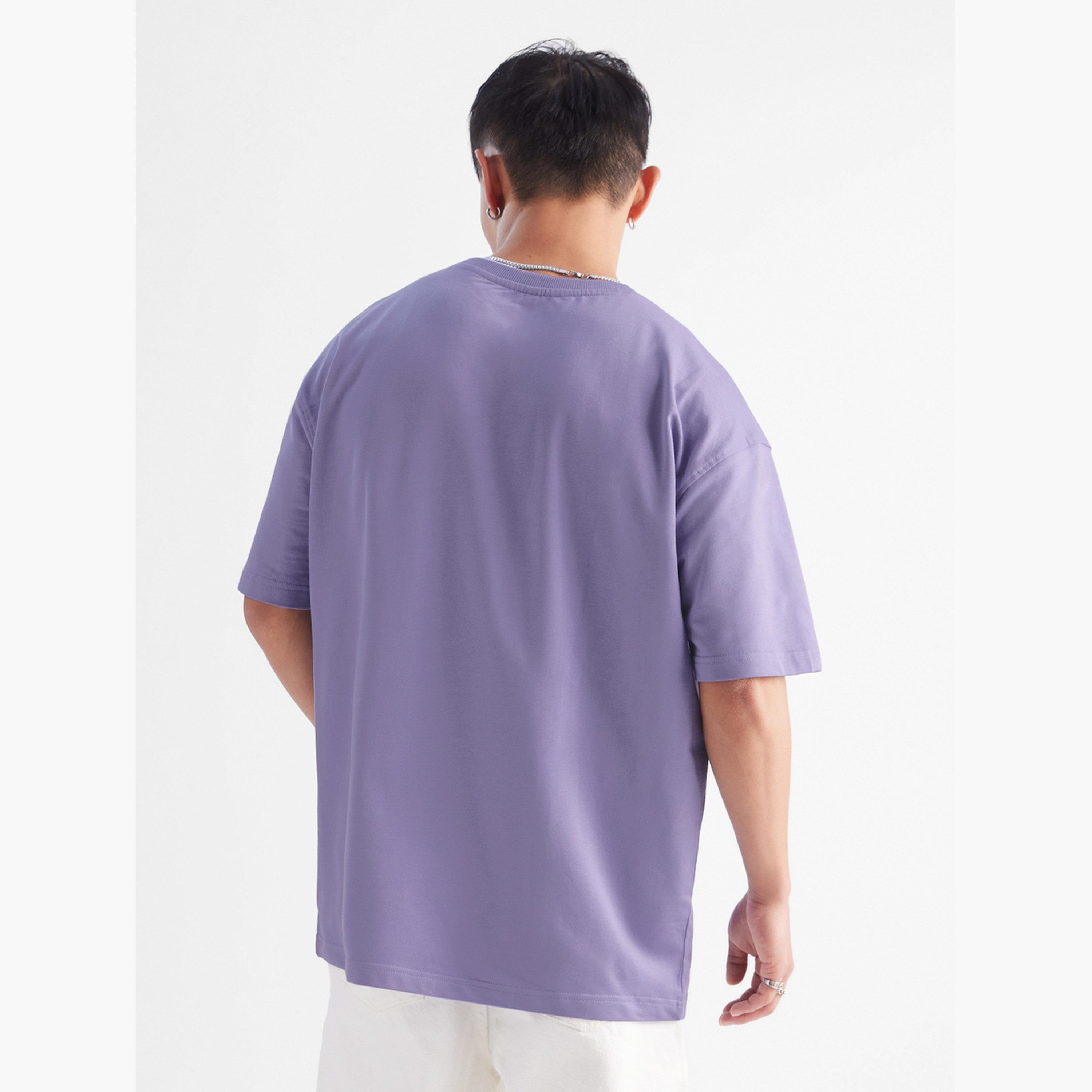 ذا سولد ستور × ستايلي - تي شيرت رجالي قطني حجم كبير لون أرجواني-men-clothing-tshirtsandpolos-tshirts-image-2