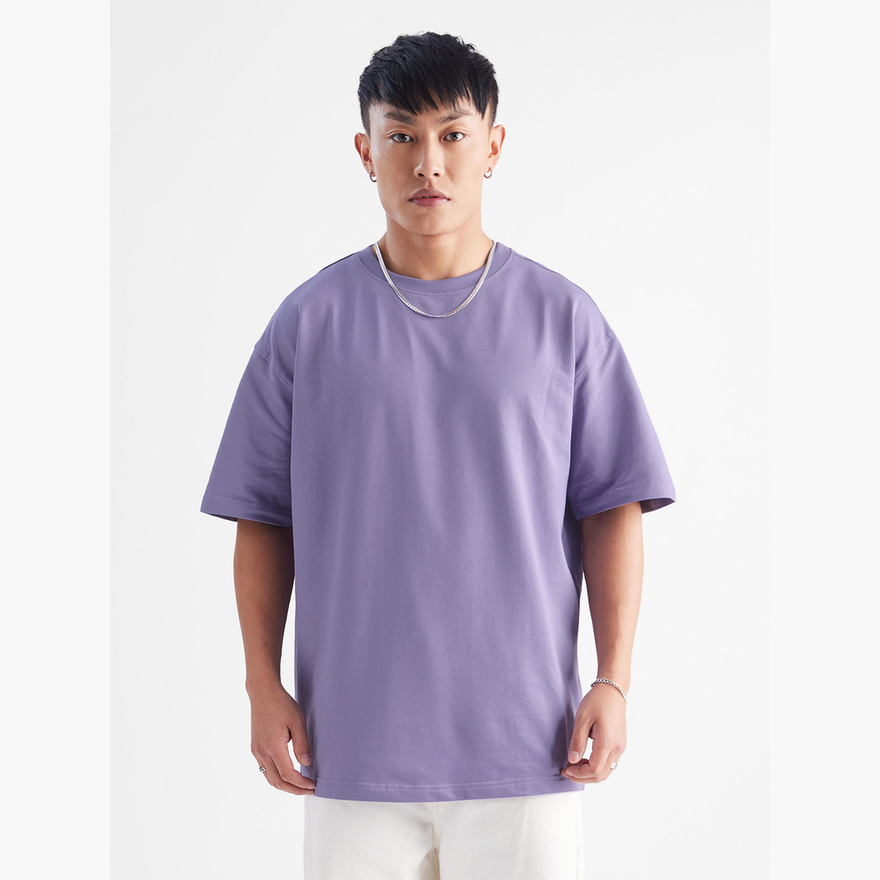 The Souled Store X Styli Men Purple Oversized Cotton T-Shirt-men-clothing-tshirtsandpolos-tshirts-image-6