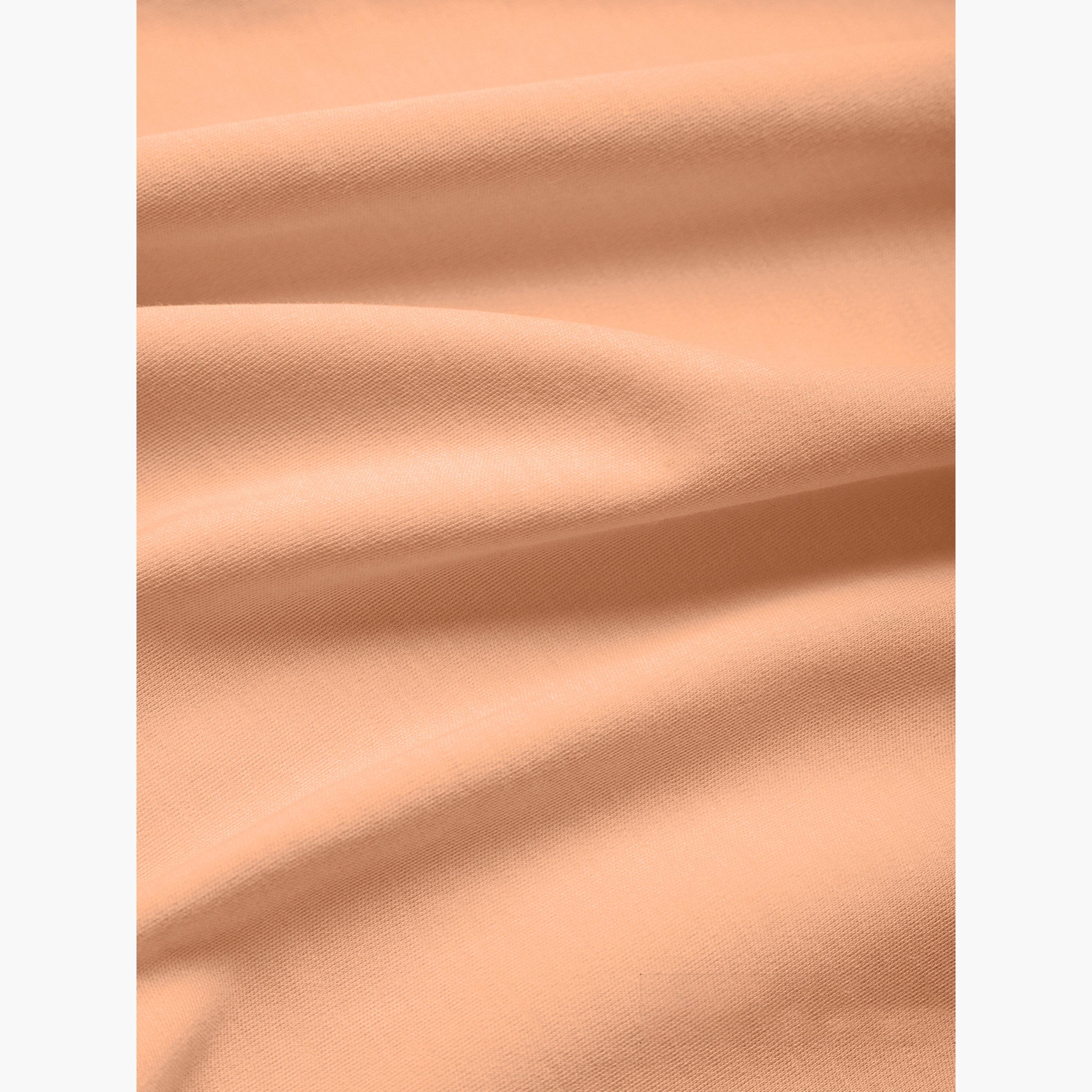 The Souled Store X Styli Men Peach Plain Interlock Cotton T-Shirt-men-clothing-tshirtsandpolos-tshirts-image-6