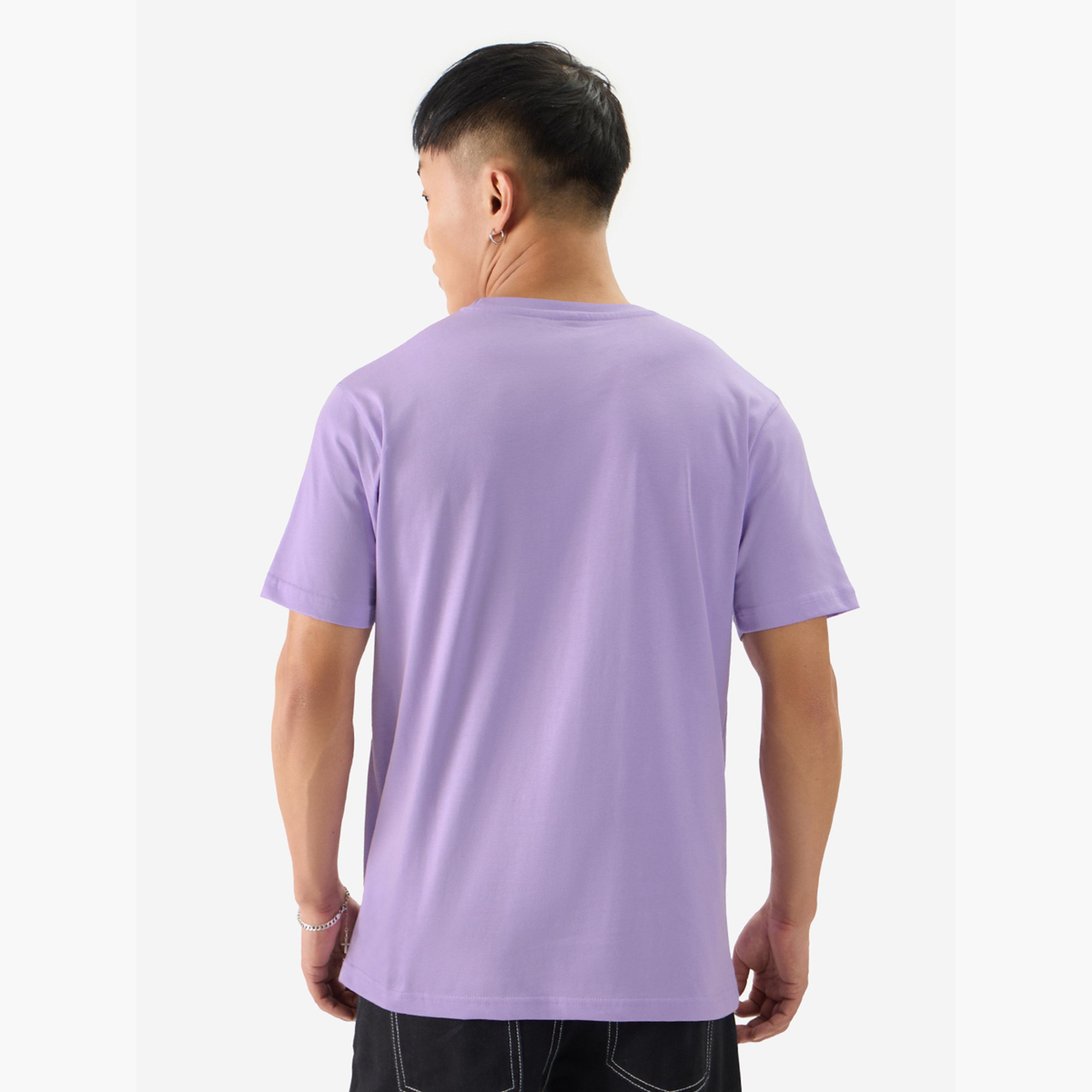 ذا سولد ستور × ستايلي - تي شيرت رجالي كاجوال سادة لون أرجواني-men-clothing-tshirtsandpolos-tshirts-image-4