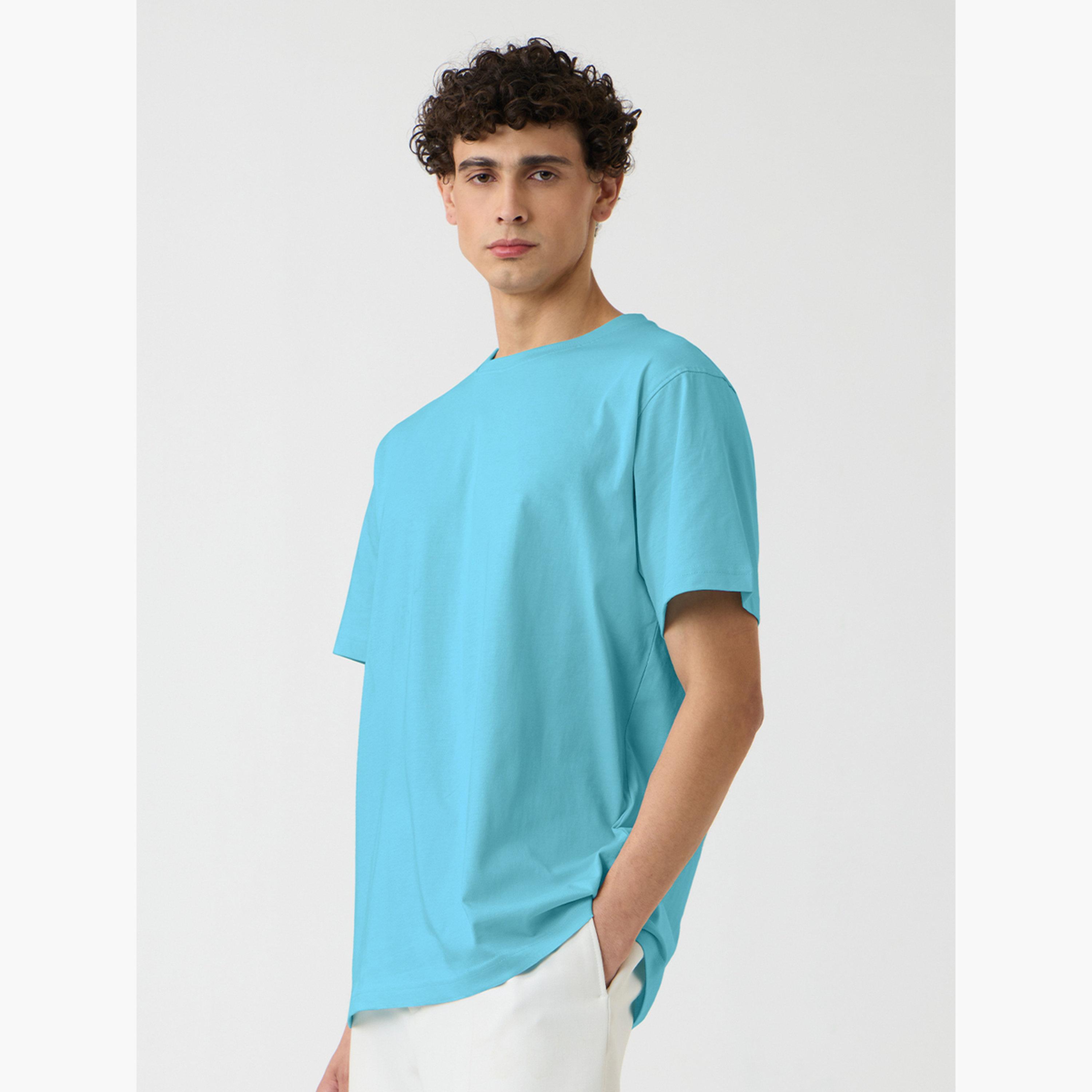 The Souled Store X Styli Men Blue Relaxed Fit Cotton T-Shirt-men-clothing-tshirtsandpolos-tshirts-image-3