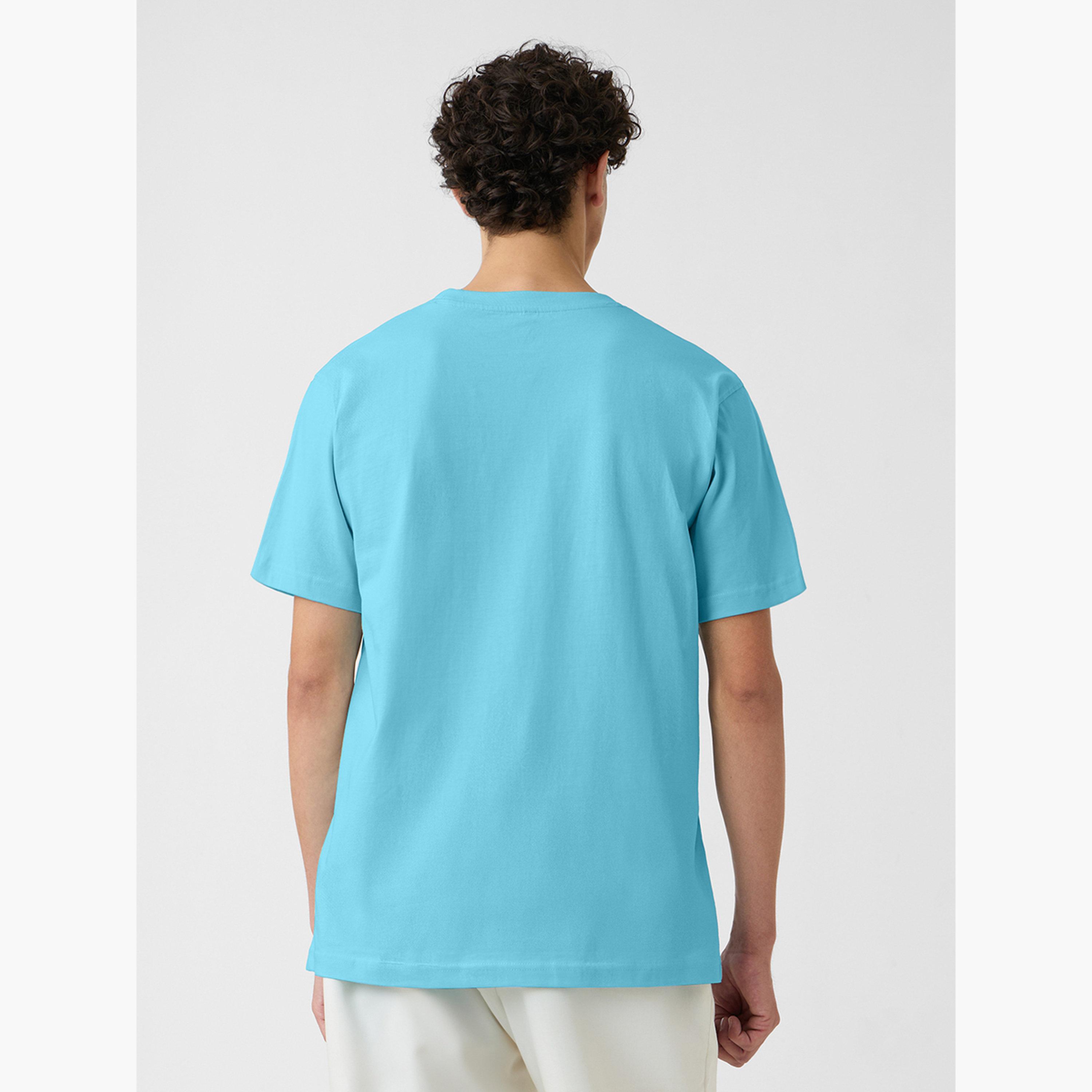 The Souled Store X Styli Men Blue Relaxed Fit Cotton T-Shirt-men-clothing-tshirtsandpolos-tshirts-image-4