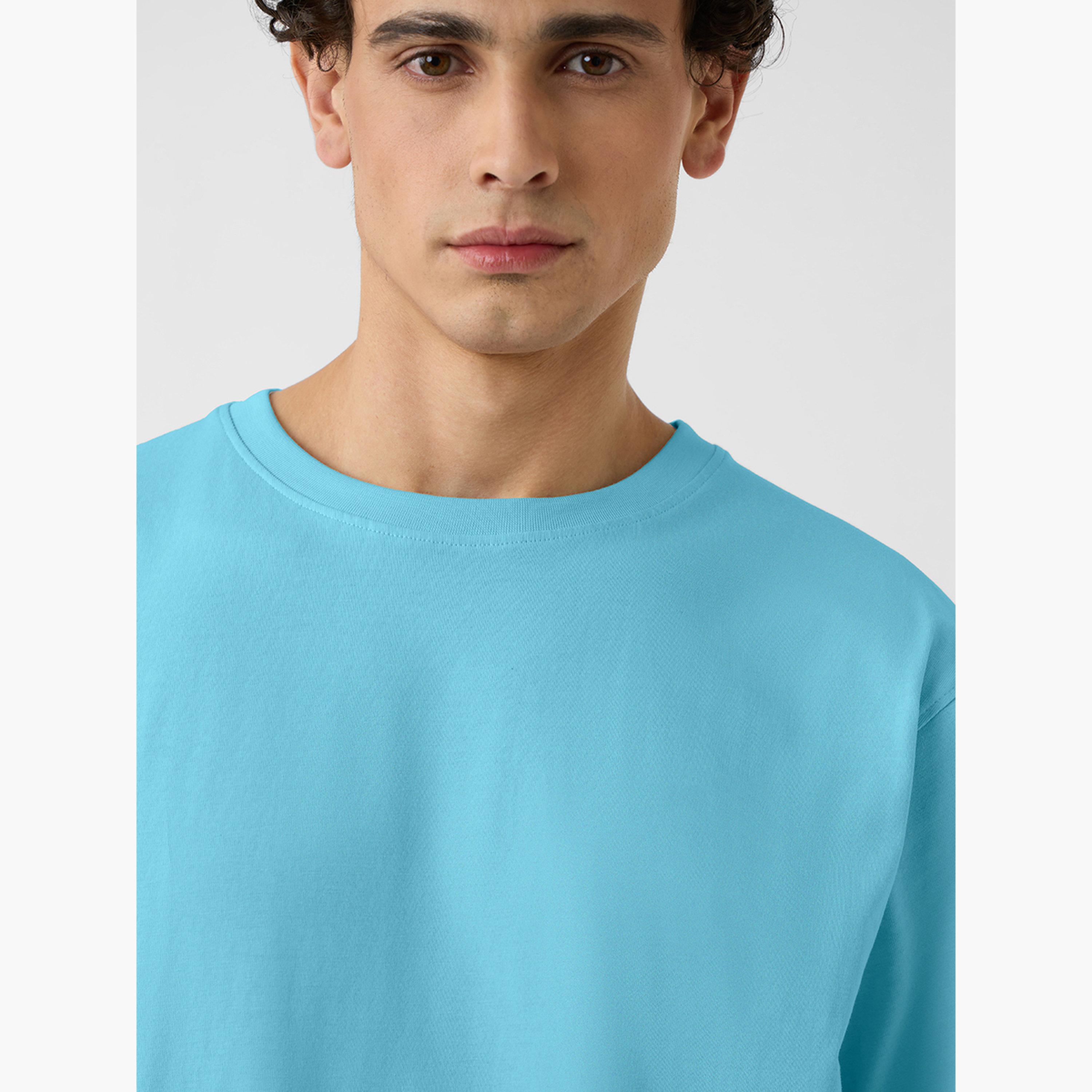 The Souled Store X Styli Men Blue Relaxed Fit Cotton T-Shirt-men-clothing-tshirtsandpolos-tshirts-image-5