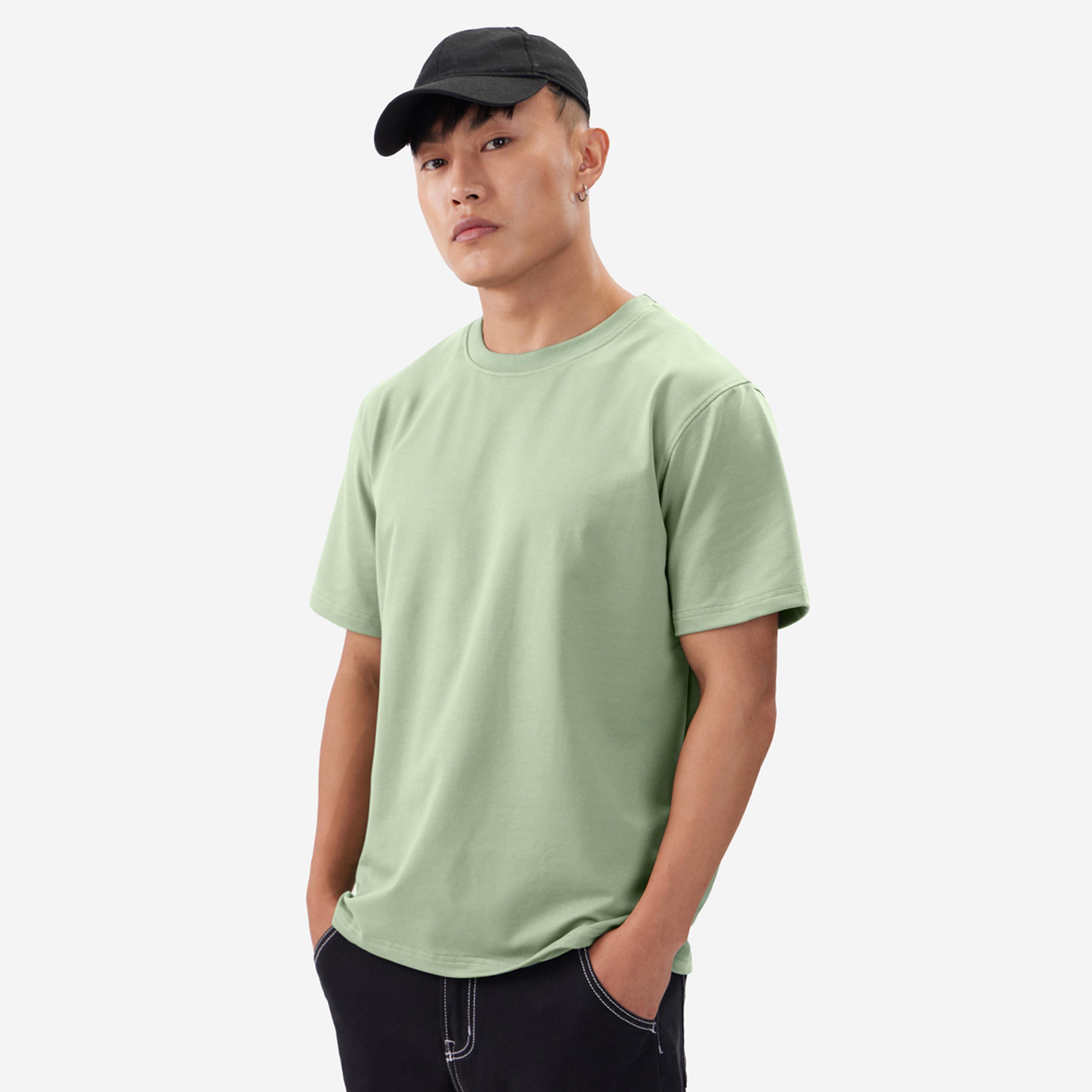 ذا سولد ستور × ستايلي - تي شيرت رجالي أخضر سادة برقبة دائرية-men-clothing-tshirtsandpolos-tshirts-image-1