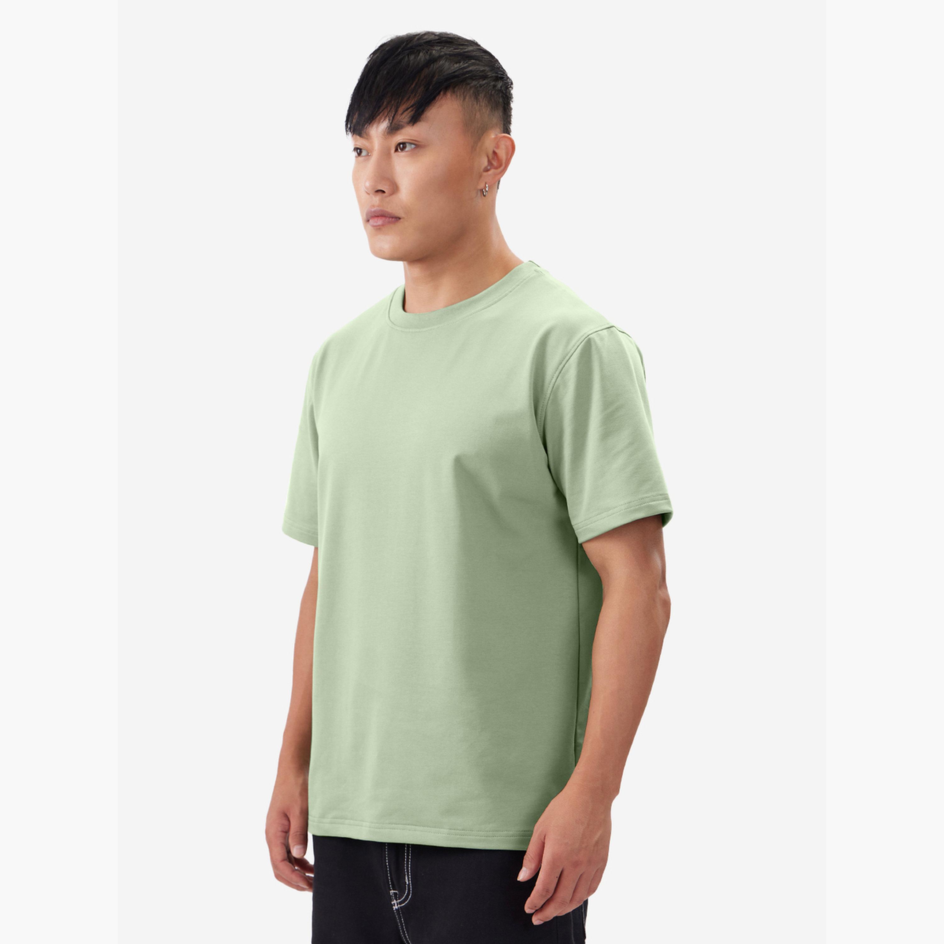 ذا سولد ستور × ستايلي - تي شيرت رجالي أخضر سادة برقبة دائرية-men-clothing-tshirtsandpolos-tshirts-image-4