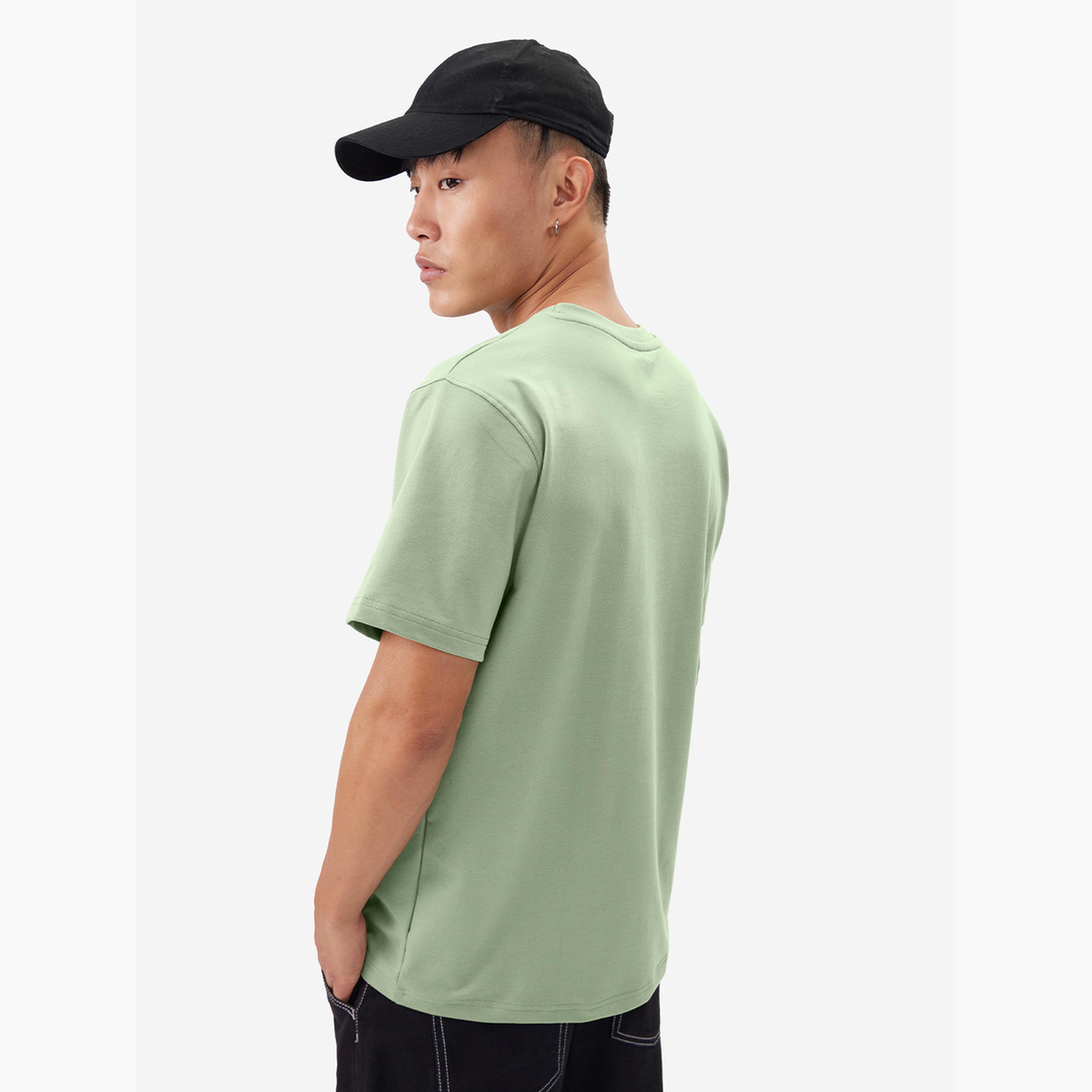 ذا سولد ستور × ستايلي - تي شيرت رجالي أخضر سادة برقبة دائرية-men-clothing-tshirtsandpolos-tshirts-image-5