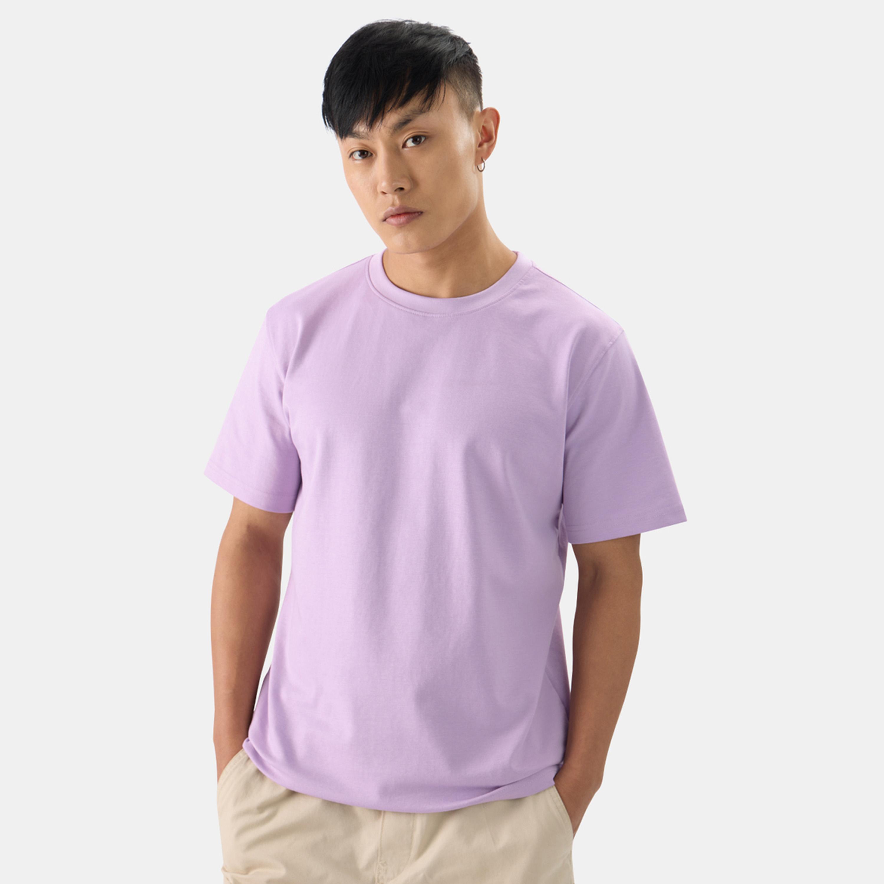 ذا سولد ستور × ستايلي - تي شيرت رجالي كاجوال سادة بلون أرجواني-men-clothing-tshirtsandpolos-tshirts-image-1