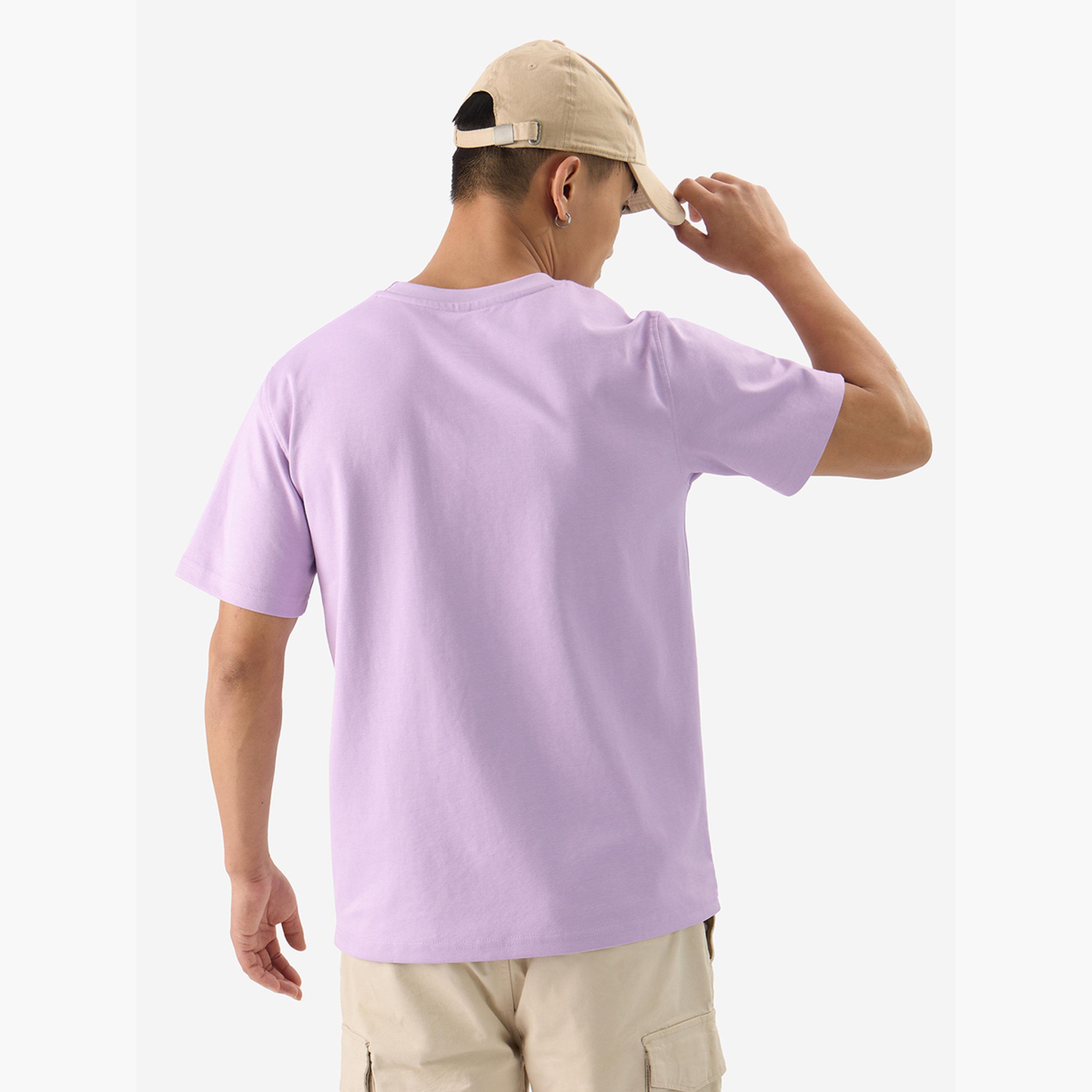 ذا سولد ستور × ستايلي - تي شيرت رجالي كاجوال سادة بلون أرجواني-men-clothing-tshirtsandpolos-tshirts-image-4