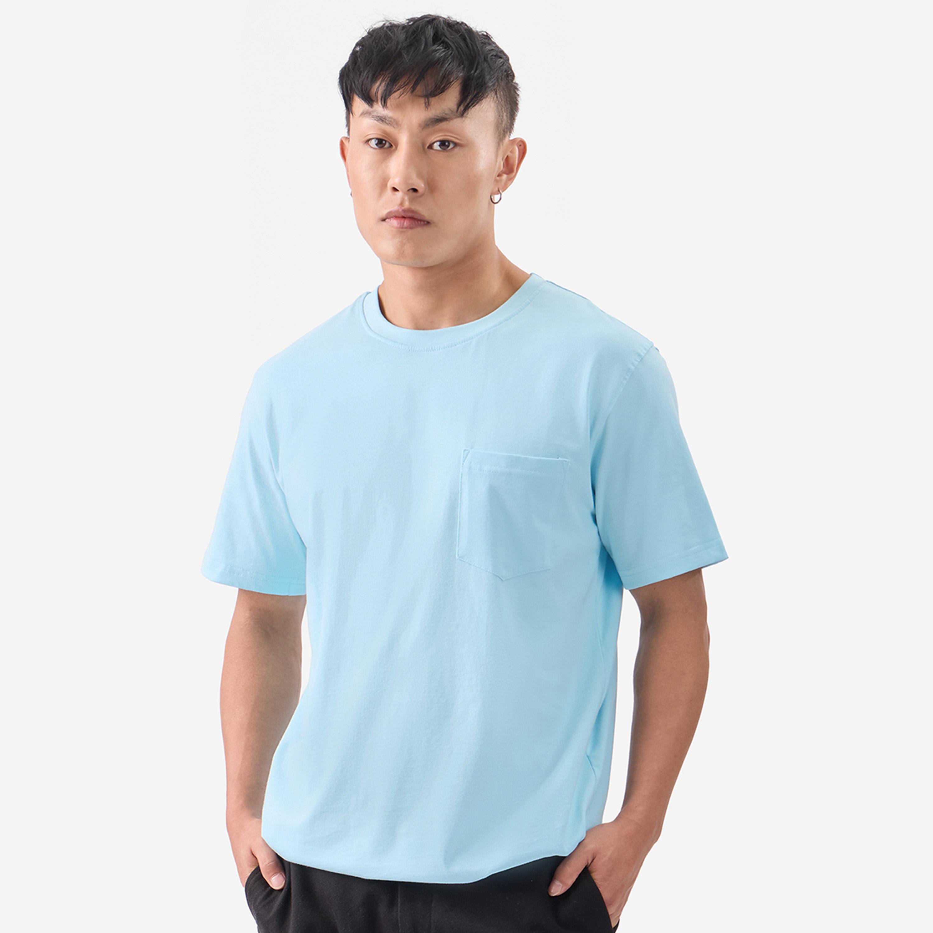 The Souled Store X Styli Men Blue Solid Cotton T-Shirt-men-clothing-tshirtsandpolos-tshirts-image-1
