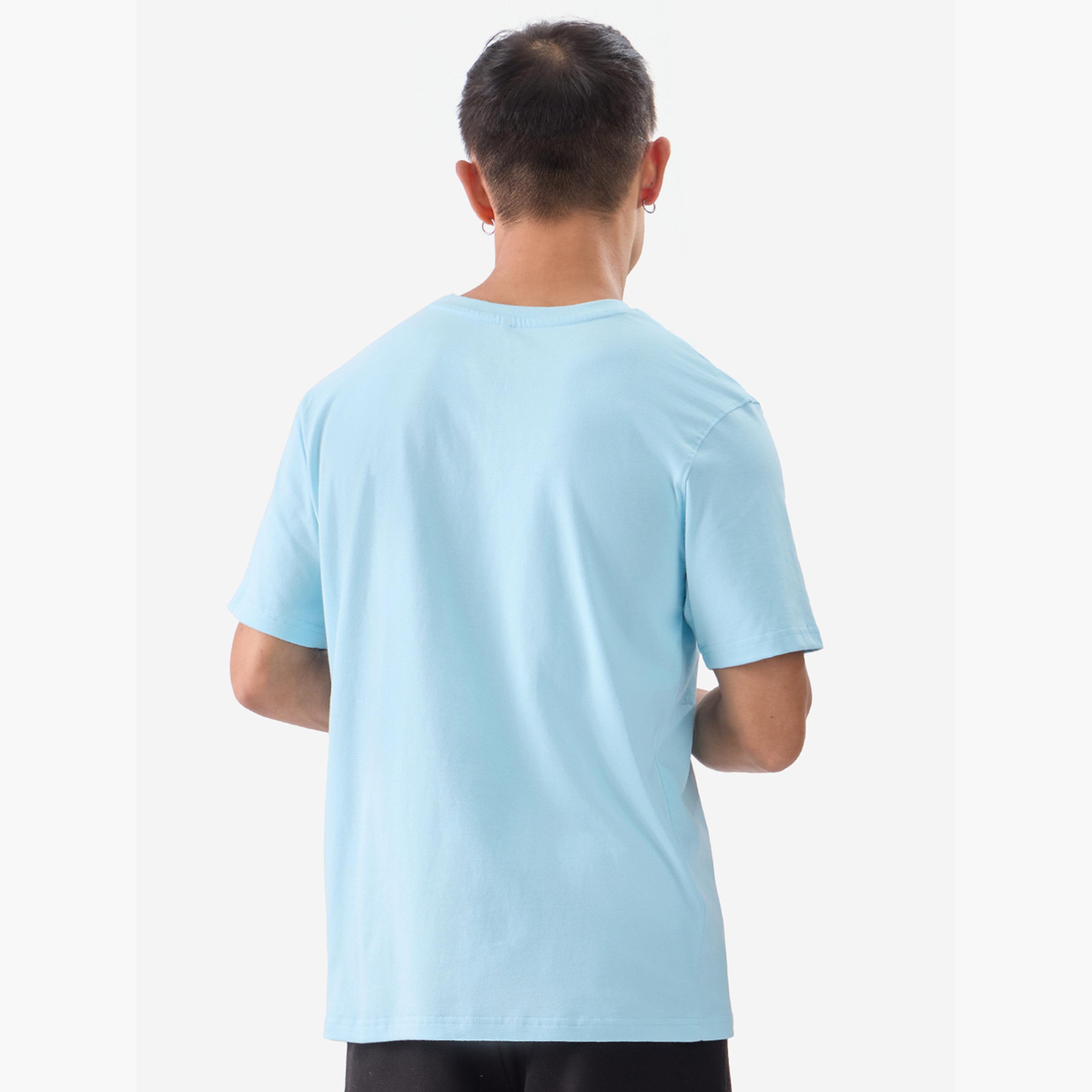 The Souled Store X Styli Men Blue Solid Cotton T-Shirt-men-clothing-tshirtsandpolos-tshirts-image-5