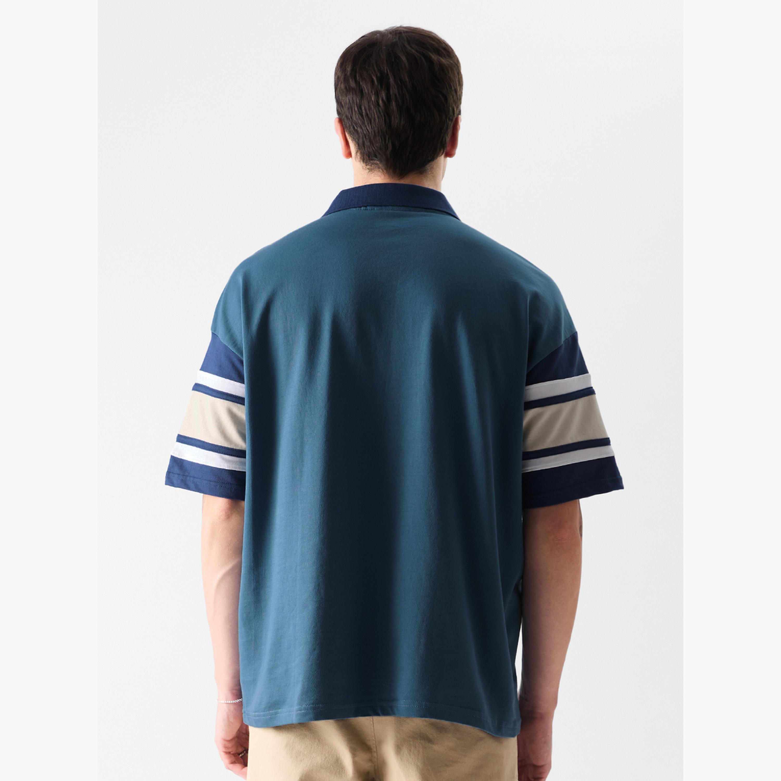 ذا سولد ستور × ستايلي - قميص بولو رجالي أزرق اللون حجم كبير-men-clothing-tshirtsandpolos-tshirts-image-2