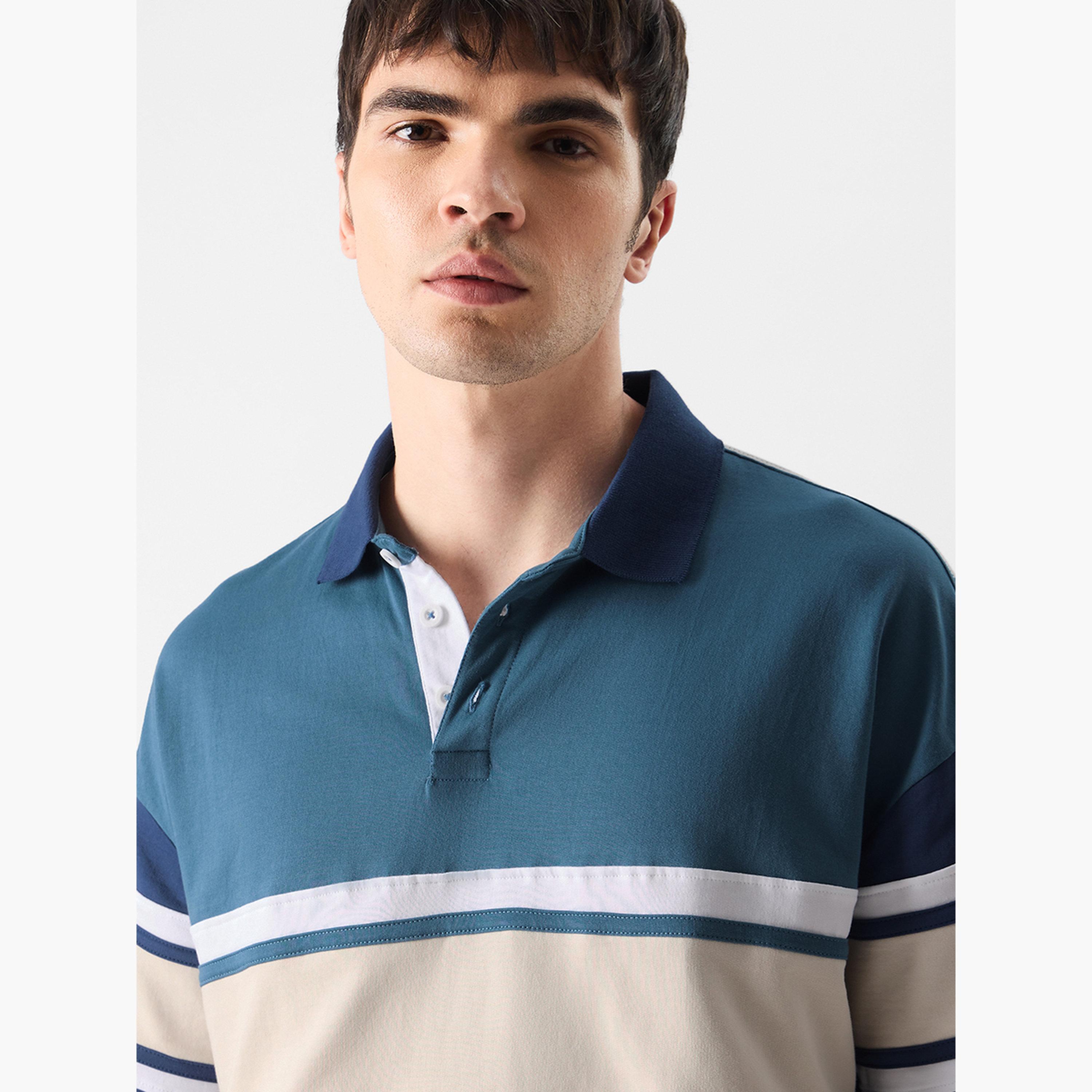 ذا سولد ستور × ستايلي - قميص بولو رجالي أزرق اللون حجم كبير-men-clothing-tshirtsandpolos-tshirts-image-4