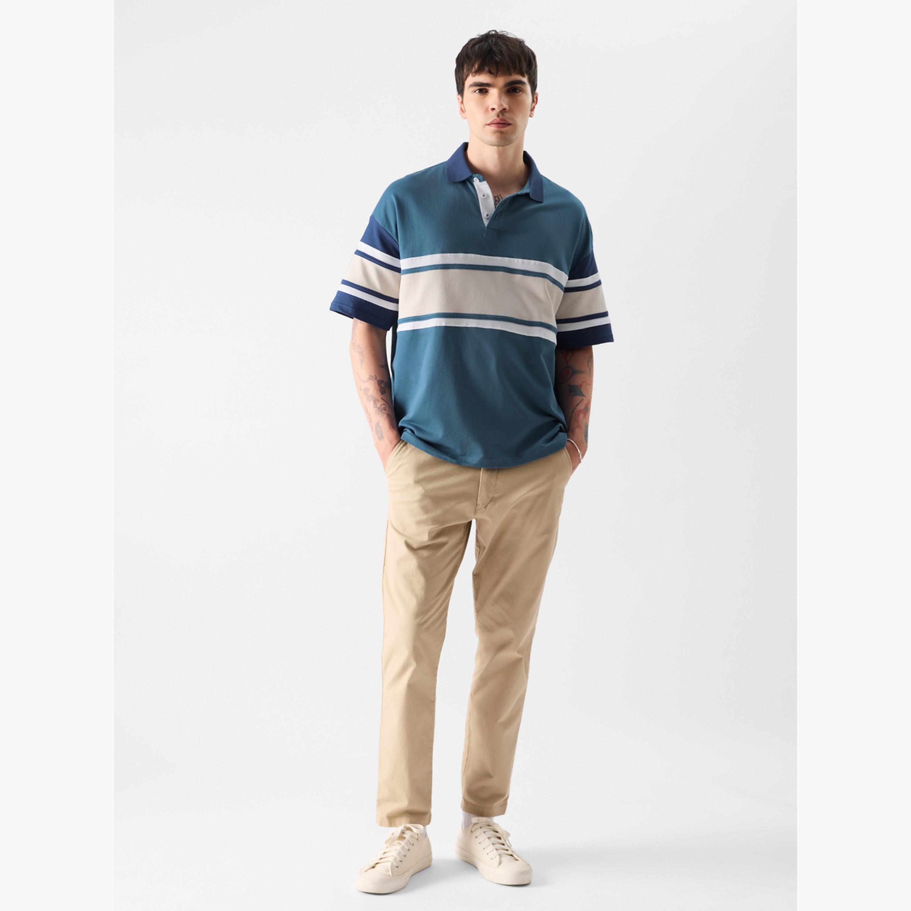 ذا سولد ستور × ستايلي - قميص بولو رجالي أزرق اللون حجم كبير-men-clothing-tshirtsandpolos-tshirts-image-5