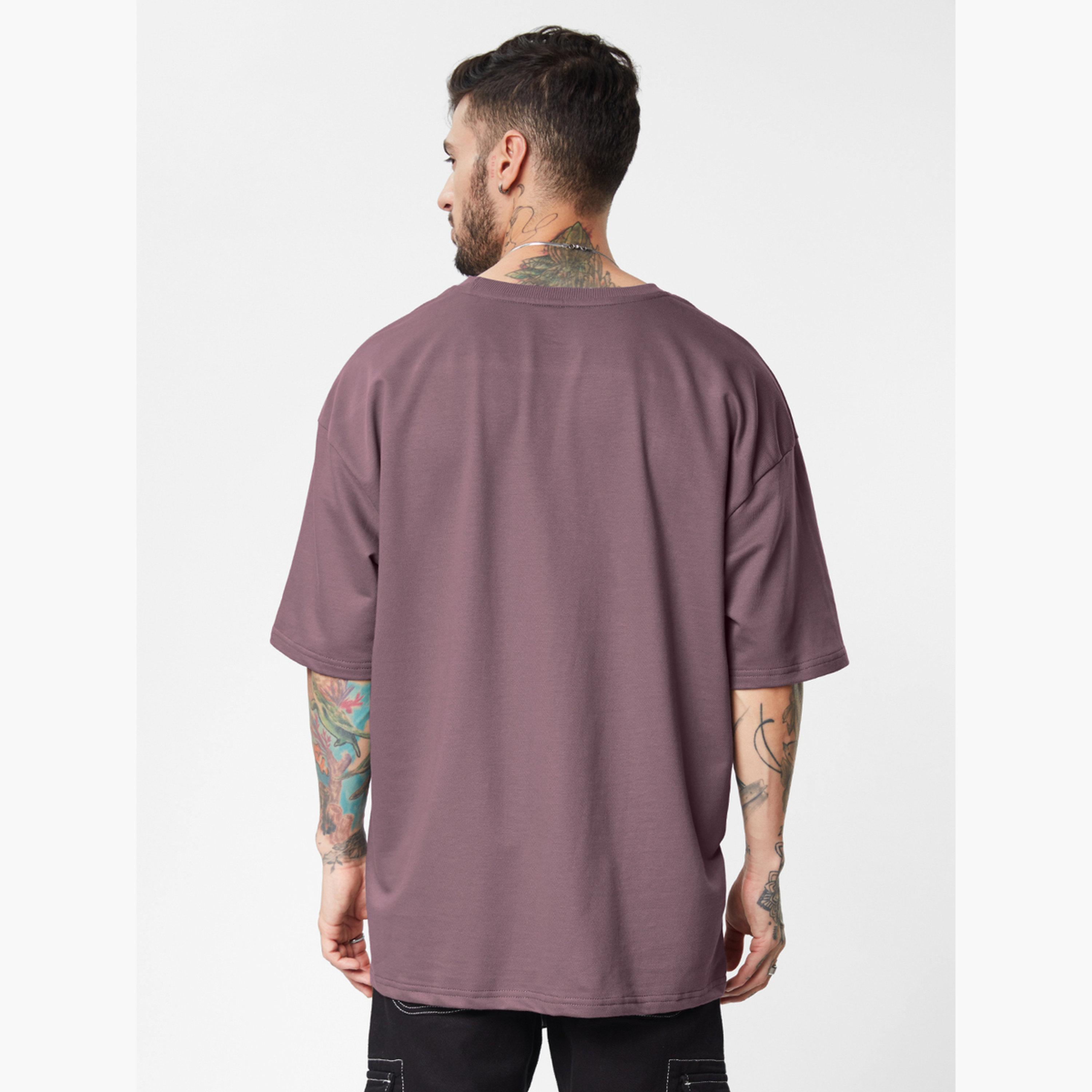 The Souled Store X Styli Men Purple Oversized Cotton T-Shirt-men-clothing-tshirtsandpolos-tshirts-image-4