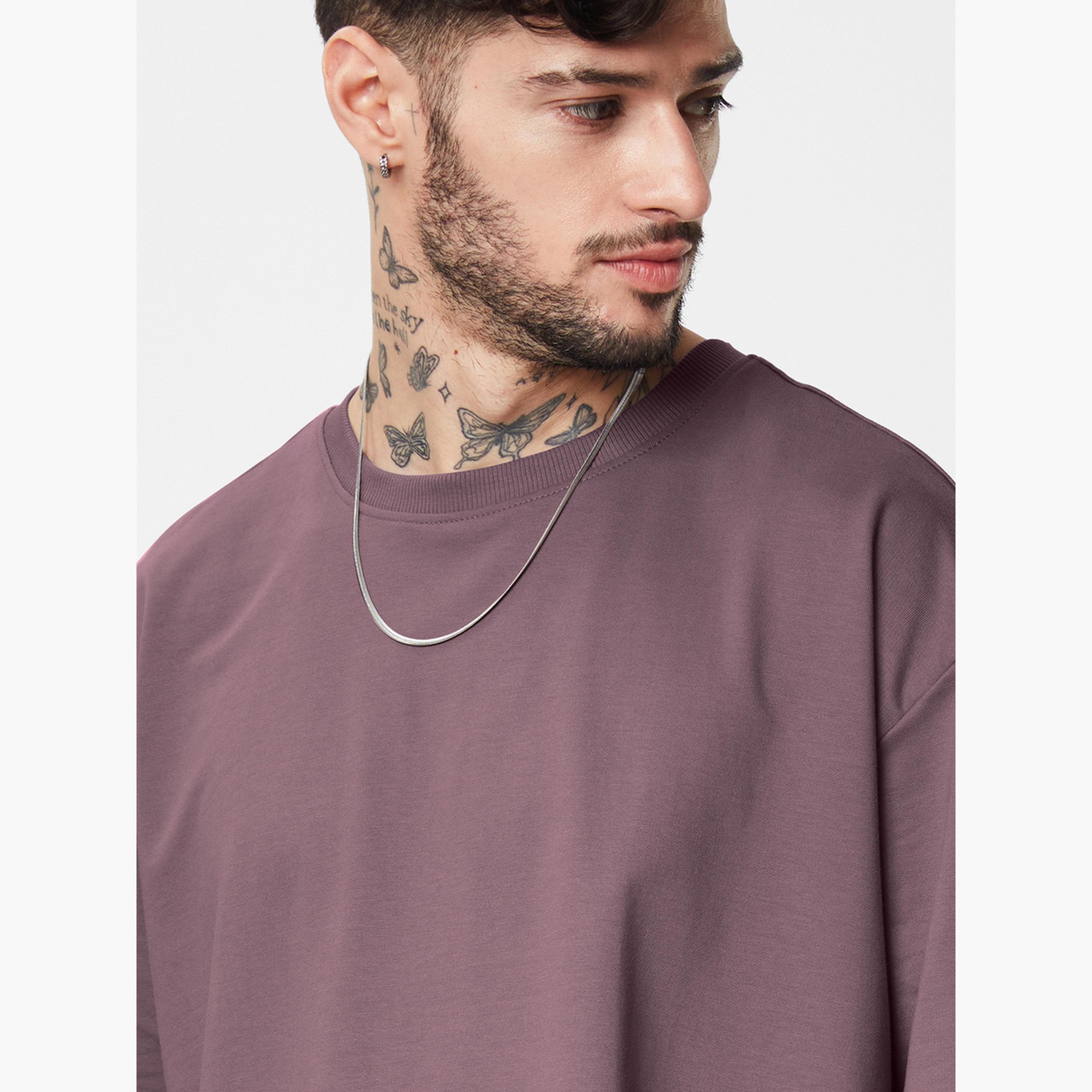 The Souled Store X Styli Men Purple Oversized Cotton T-Shirt-men-clothing-tshirtsandpolos-tshirts-image-5