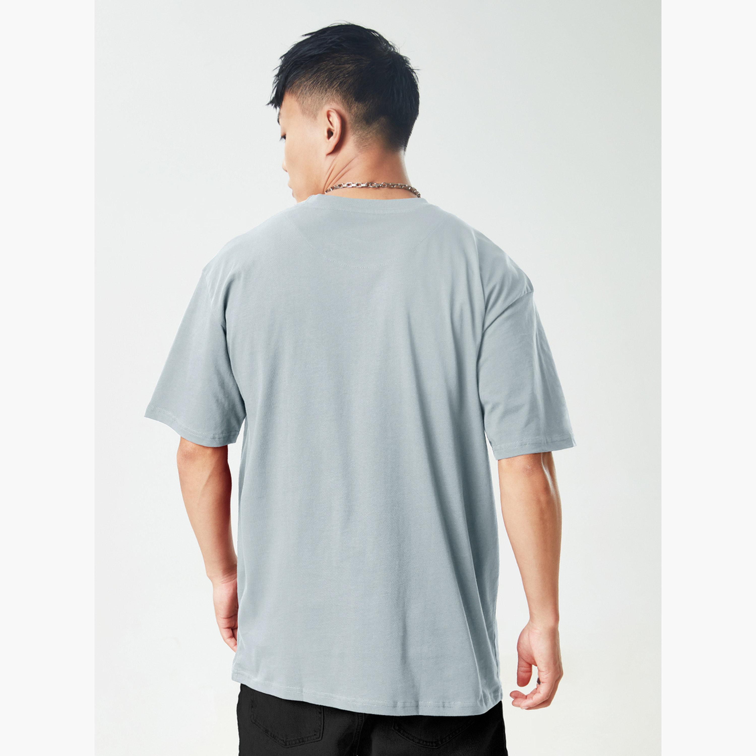 The Souled Store X Styli Men Grey Oversized Cotton T-Shirt-men-clothing-tshirtsandpolos-tshirts-image-3