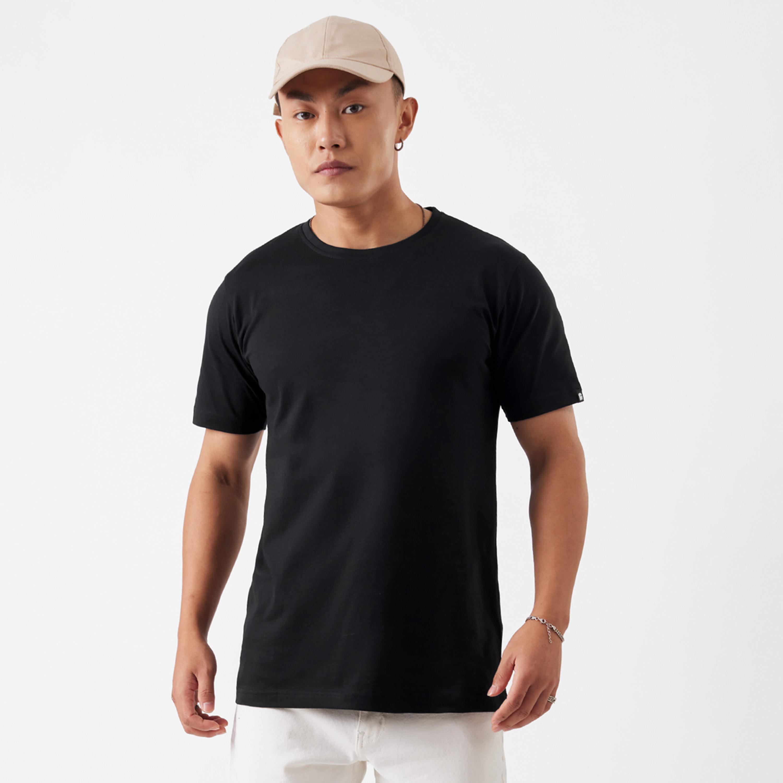 The Souled Store X Styli Men Black Cotton Crew Neck T-Shirt-men-clothing-tshirtsandpolos-tshirts-image-1