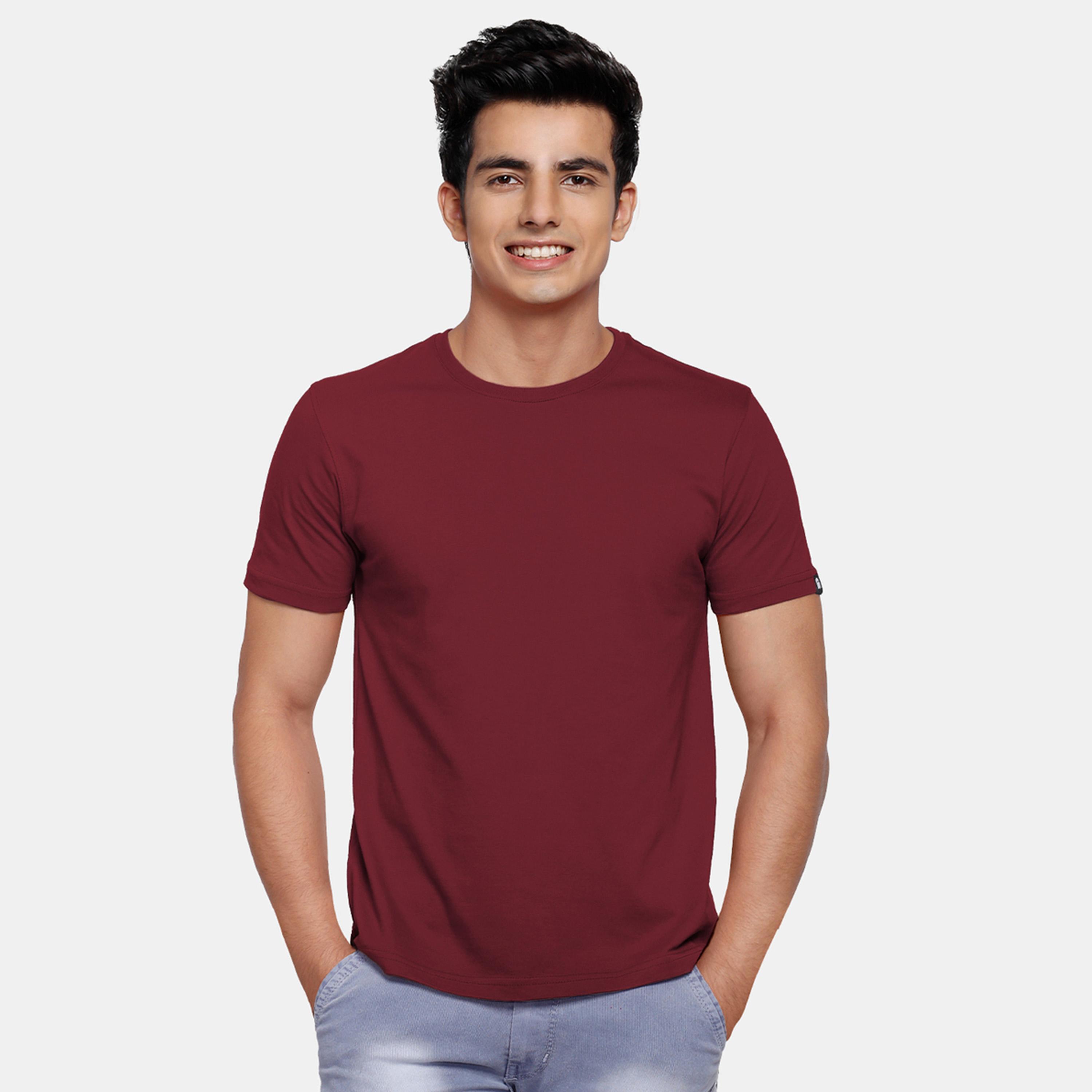 The Souled Store X Styli Men Burgundy Cotton T-Shirt-men-clothing-tshirtsandpolos-tshirts-image-1