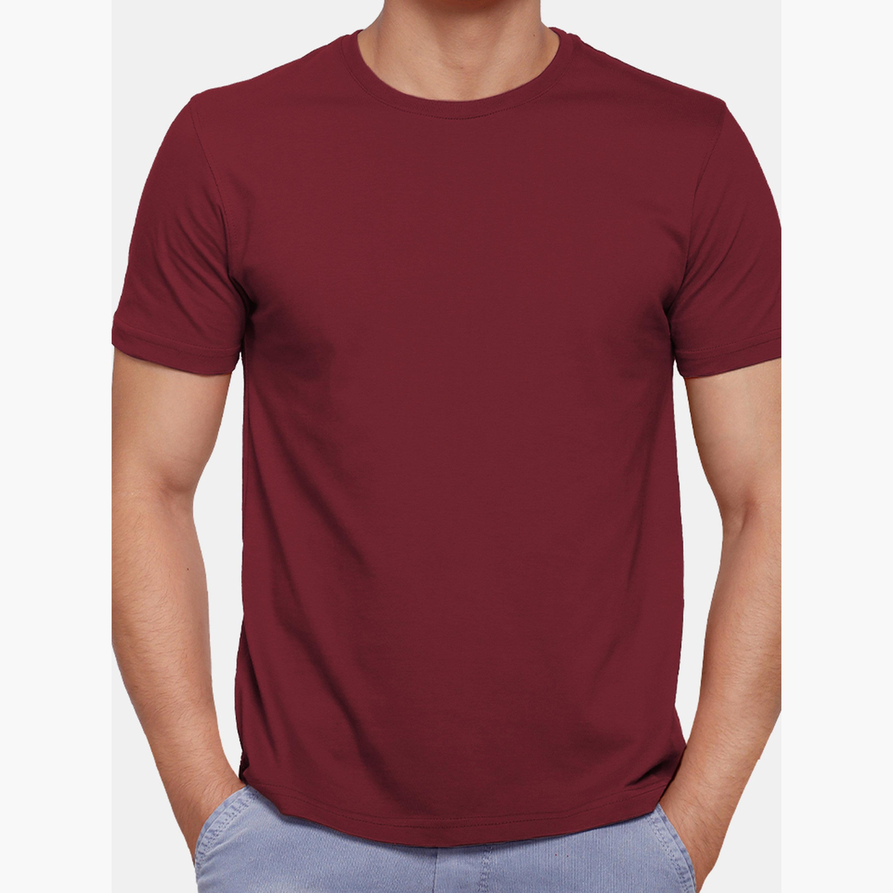 The Souled Store X Styli Men Burgundy Cotton T-Shirt-men-clothing-tshirtsandpolos-tshirts-image-3