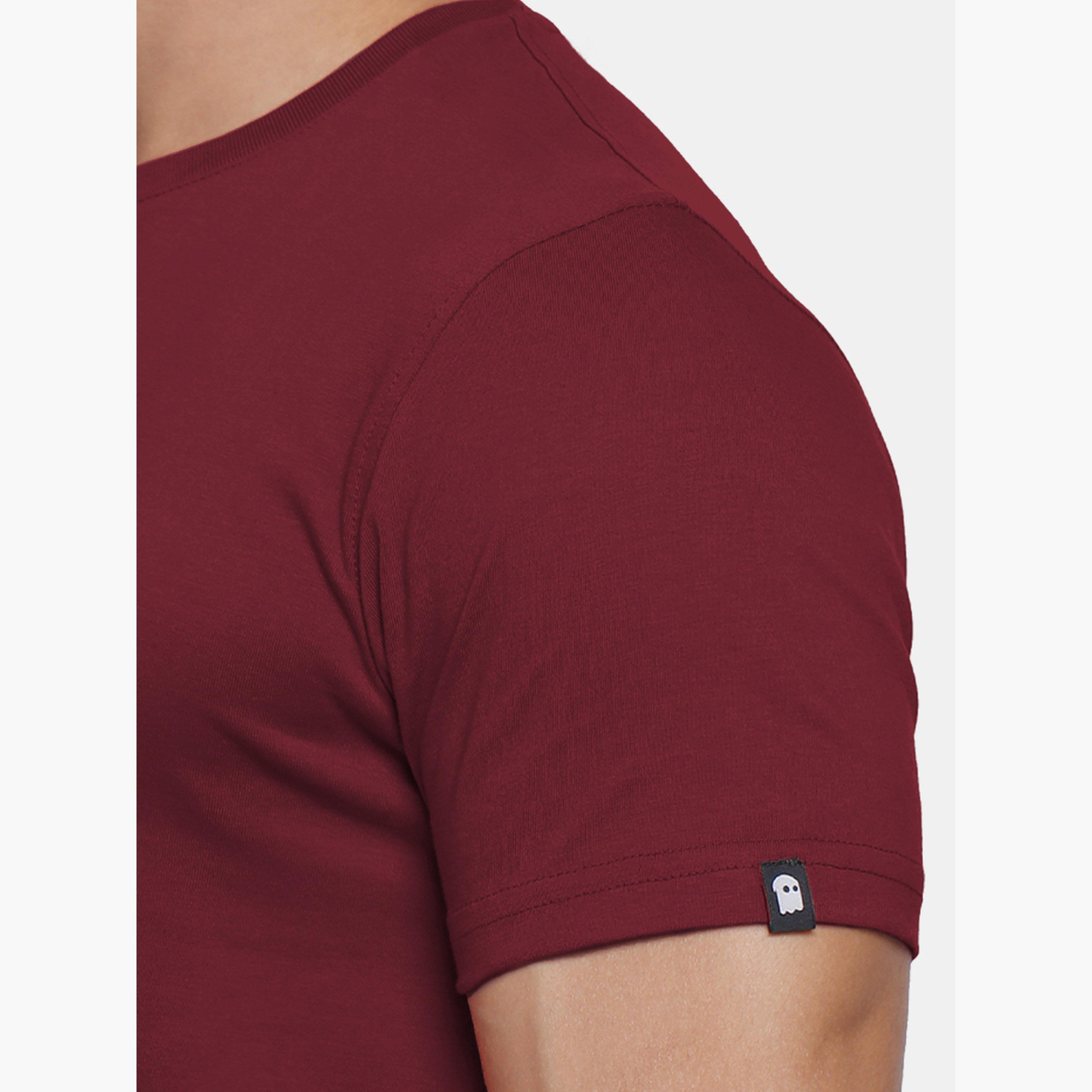 ذا سولد ستور × ستايلي - تي شيرت رجالي قطني لون برغندي-men-clothing-tshirtsandpolos-tshirts-image-5