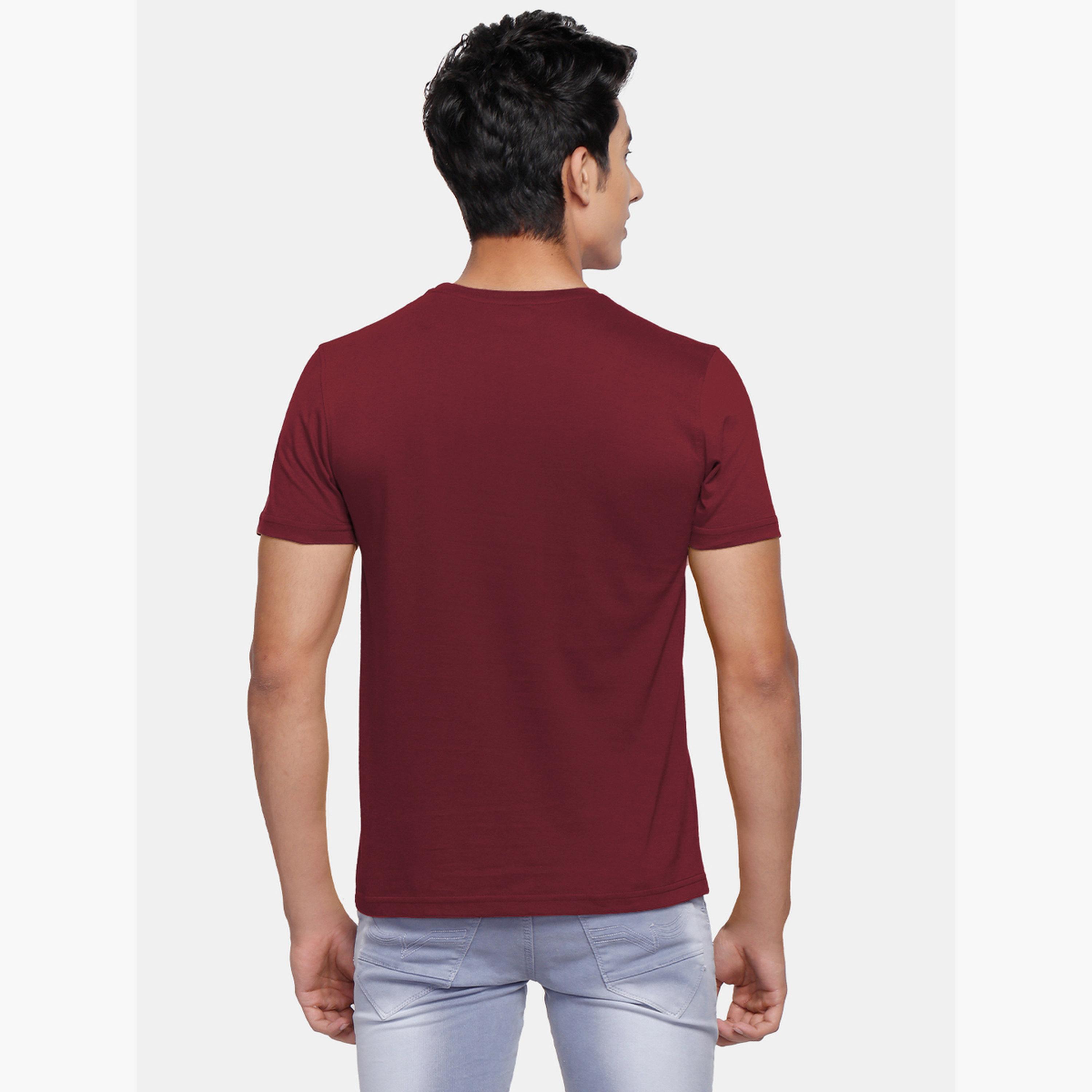 The Souled Store X Styli Men Burgundy Cotton T-Shirt-men-clothing-tshirtsandpolos-tshirts-image-6