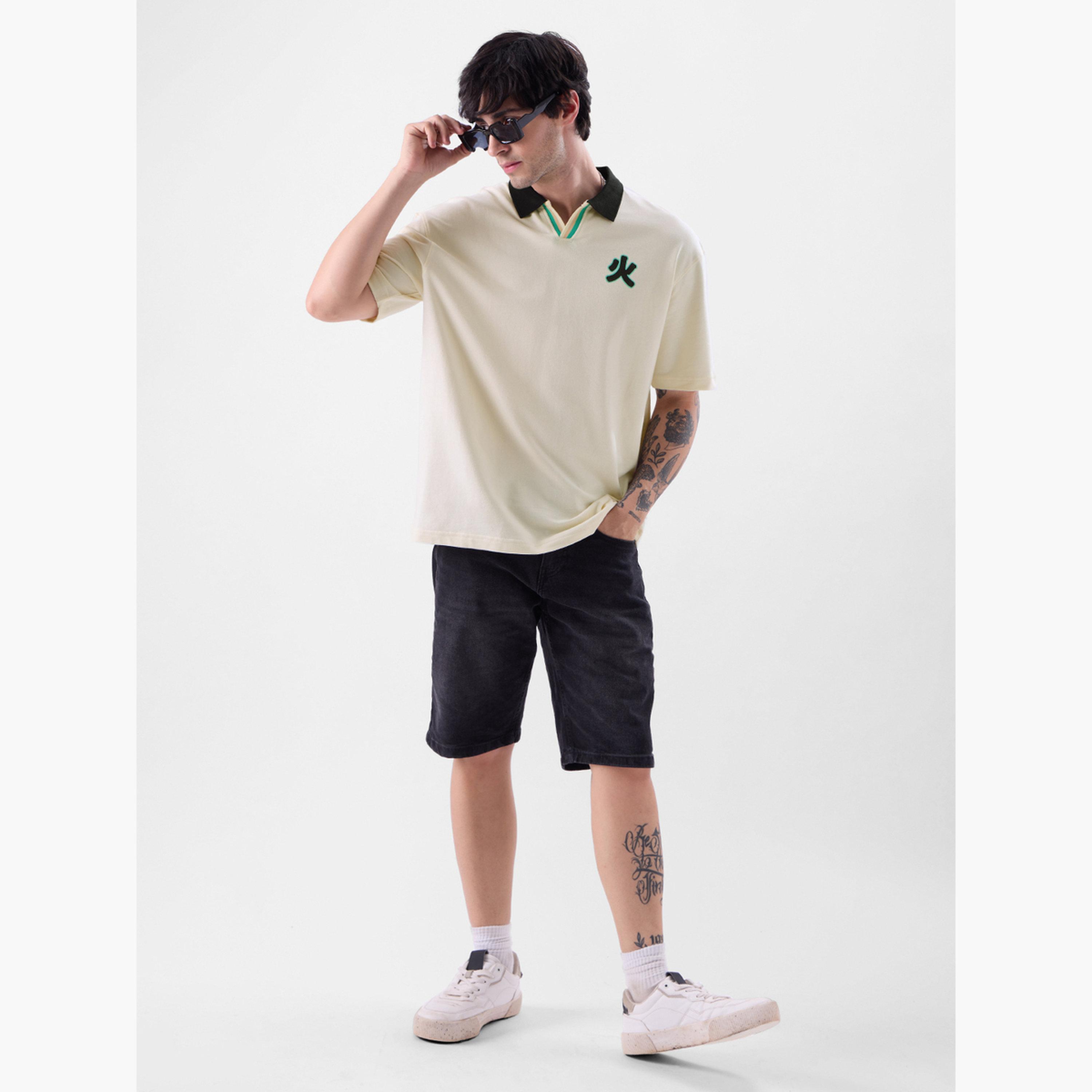 The Souled Store X Styli Men Off White Dragon Print Oversized Polo-men-clothing-tshirtsandpolos-tshirts-image-3